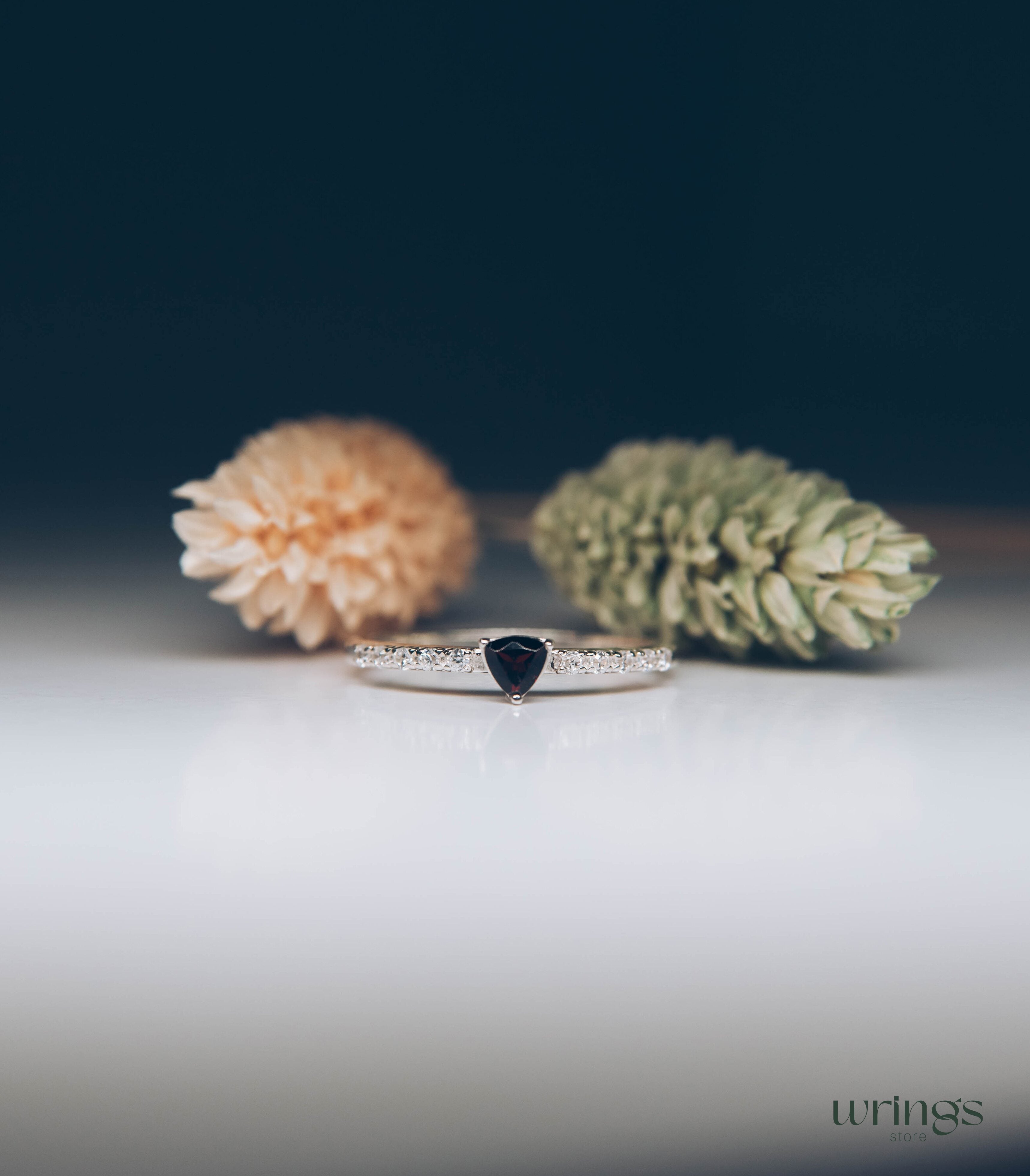 Garnet January Birthstone Engagement ring with Accents