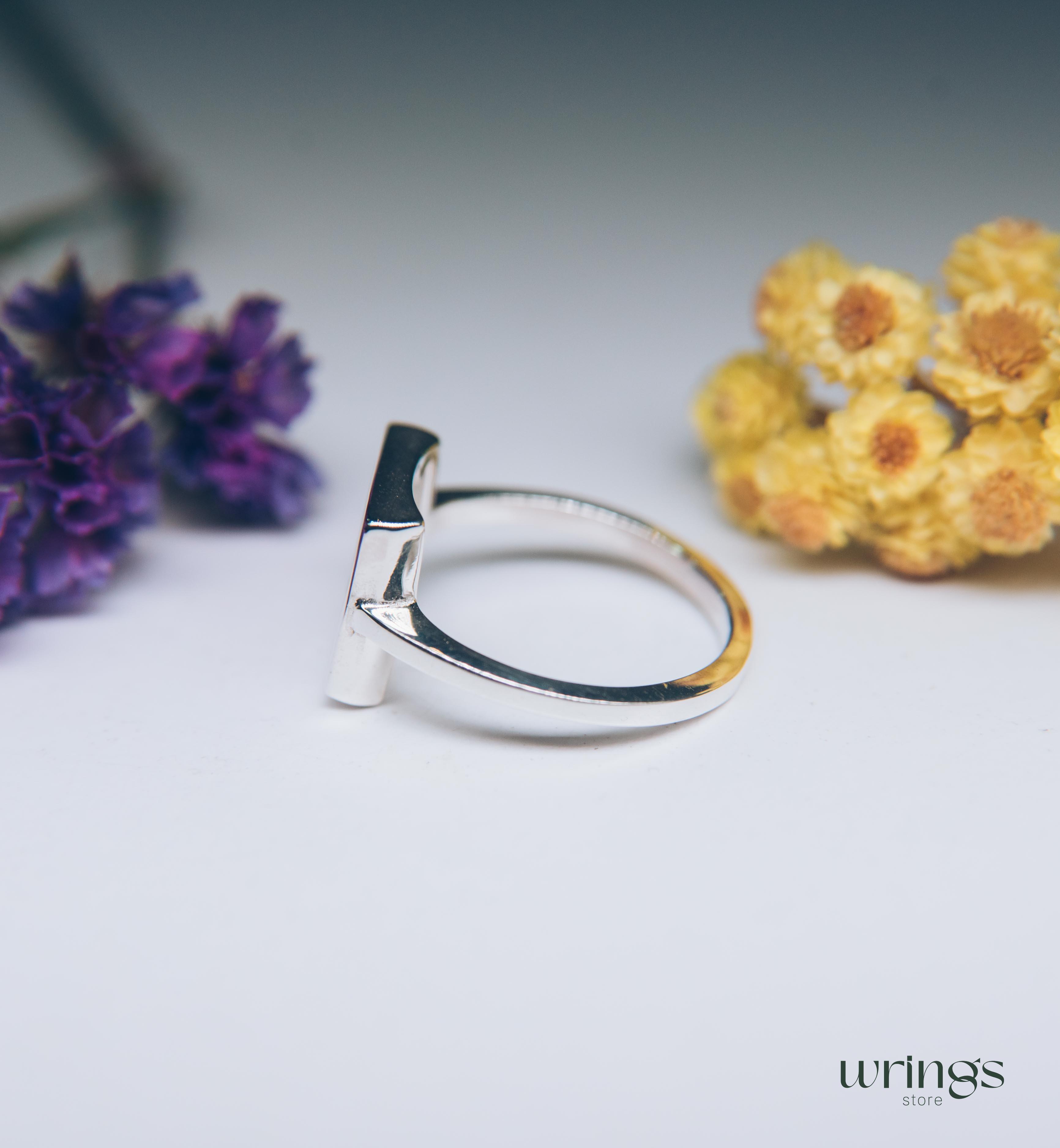 Bold Open Square Statement Ring Cubic Zirconia Stones