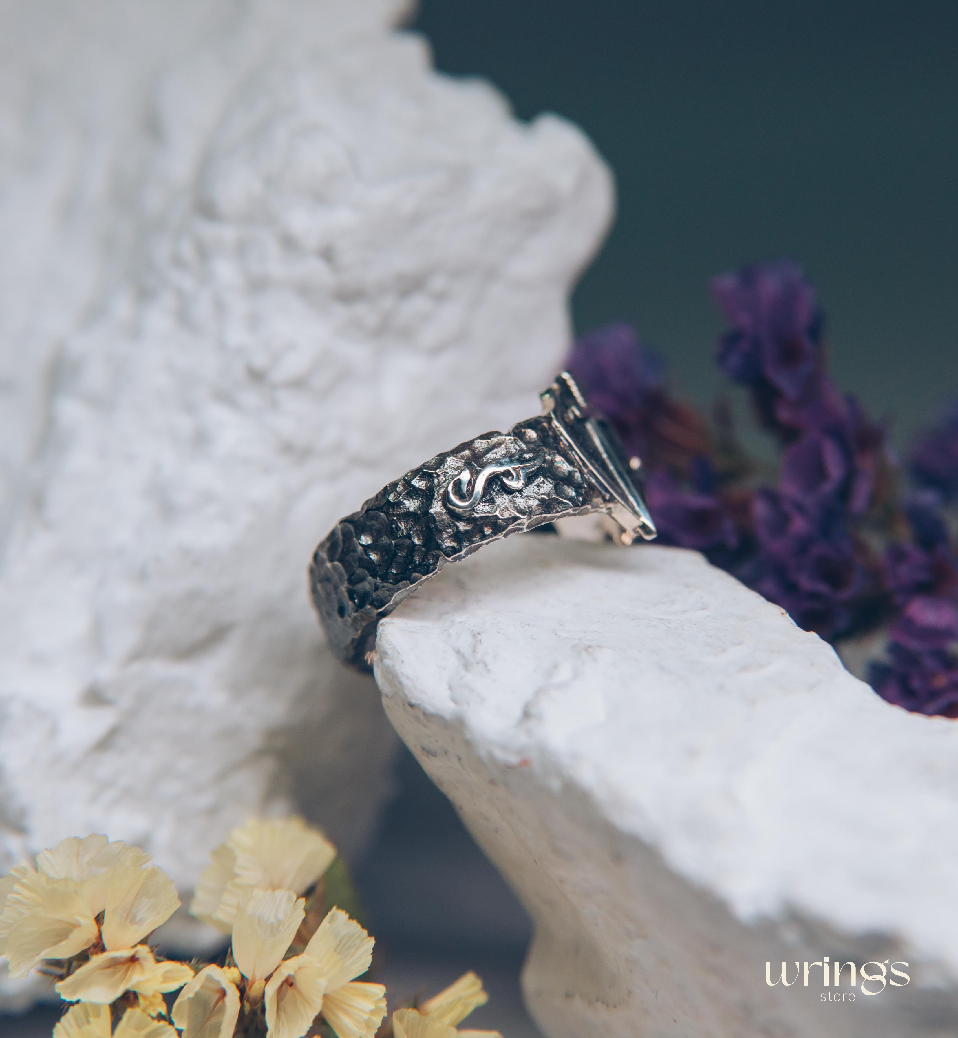 Sword and Shield Unique Men's Silver Band
