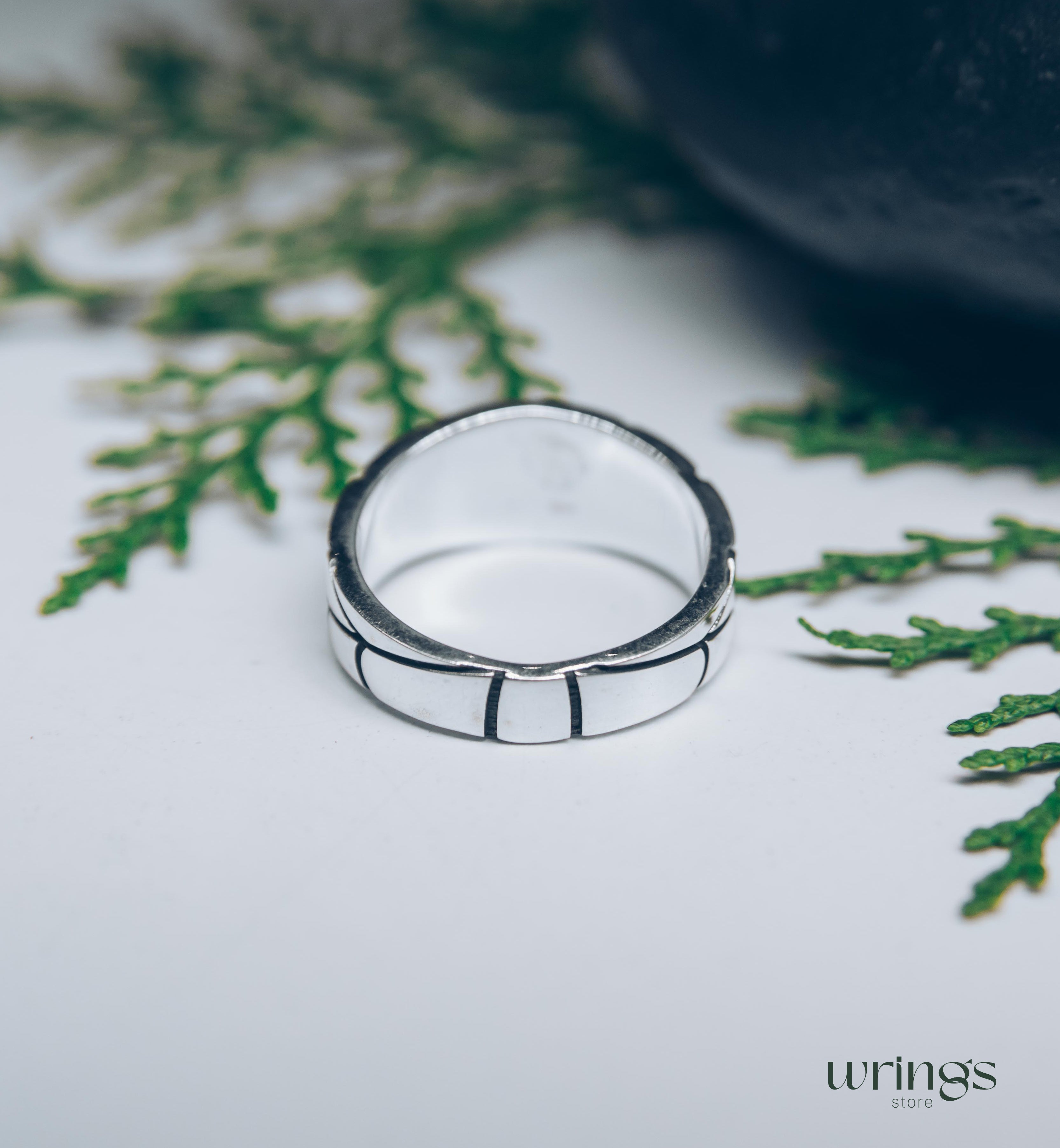 Chunky Spider Web Wedding Band for Men