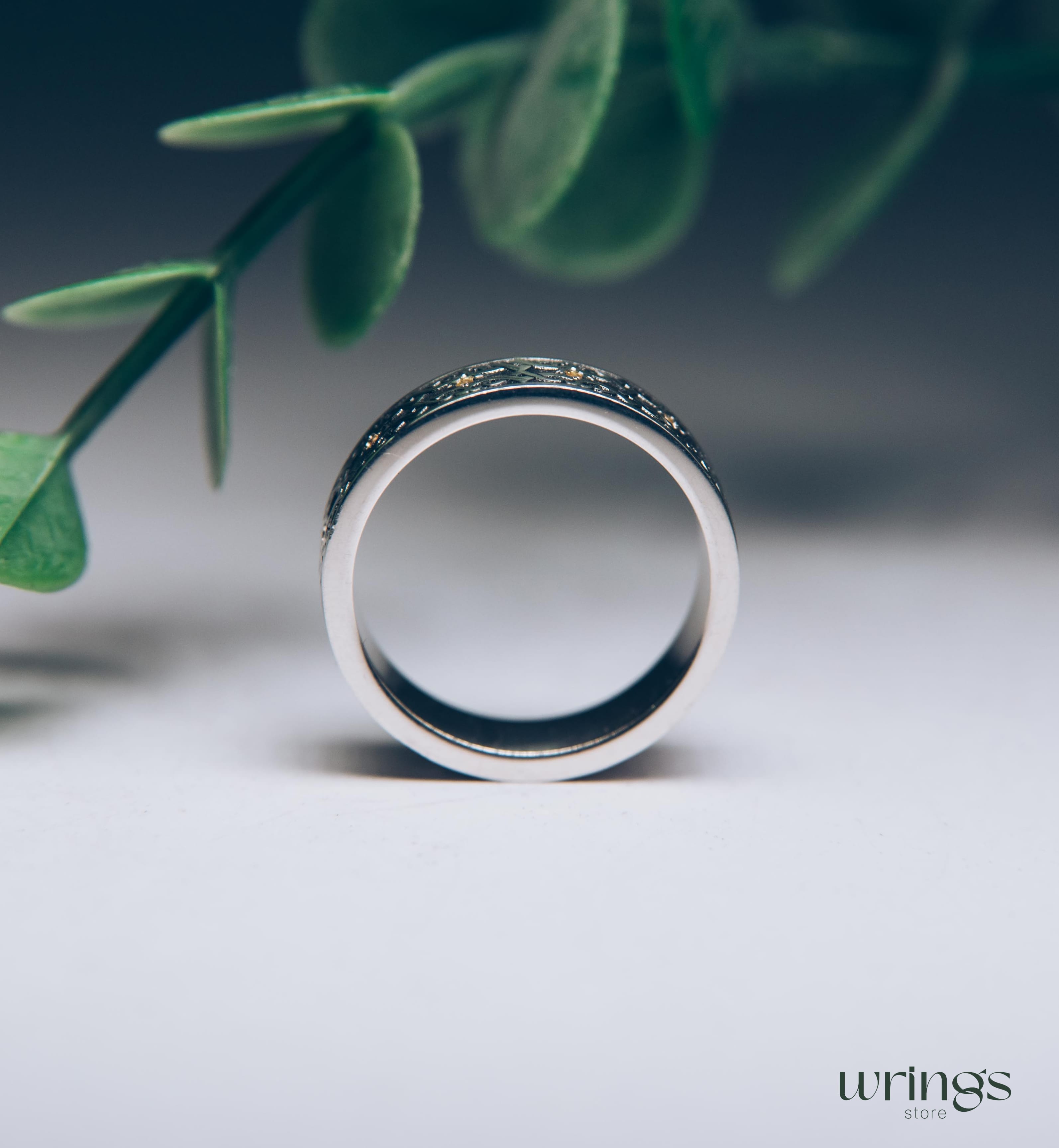 Viking Design Ring for Women with Citrines Silver