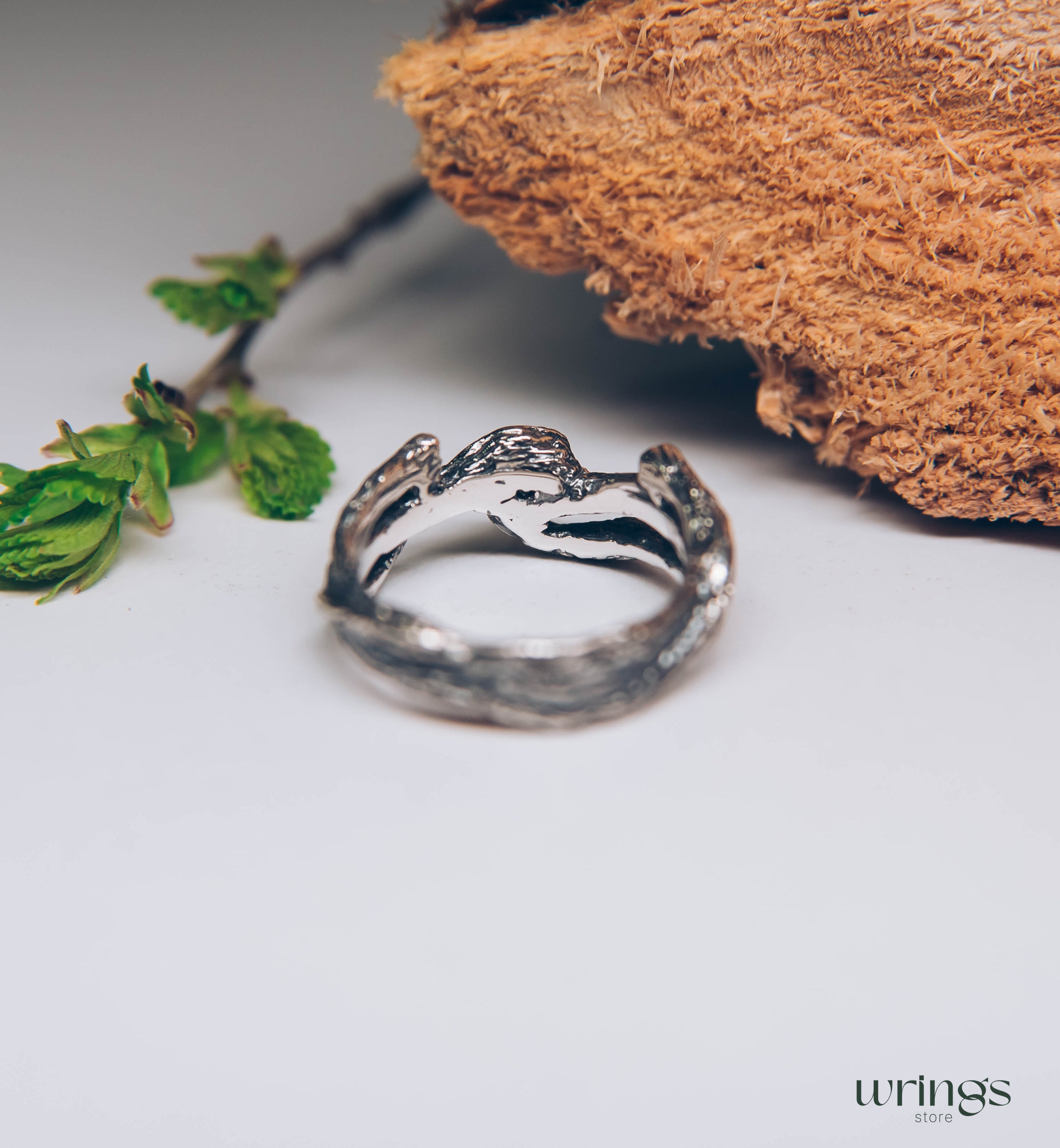 Topaz in Branches Silver Nature Enchanted Ring
