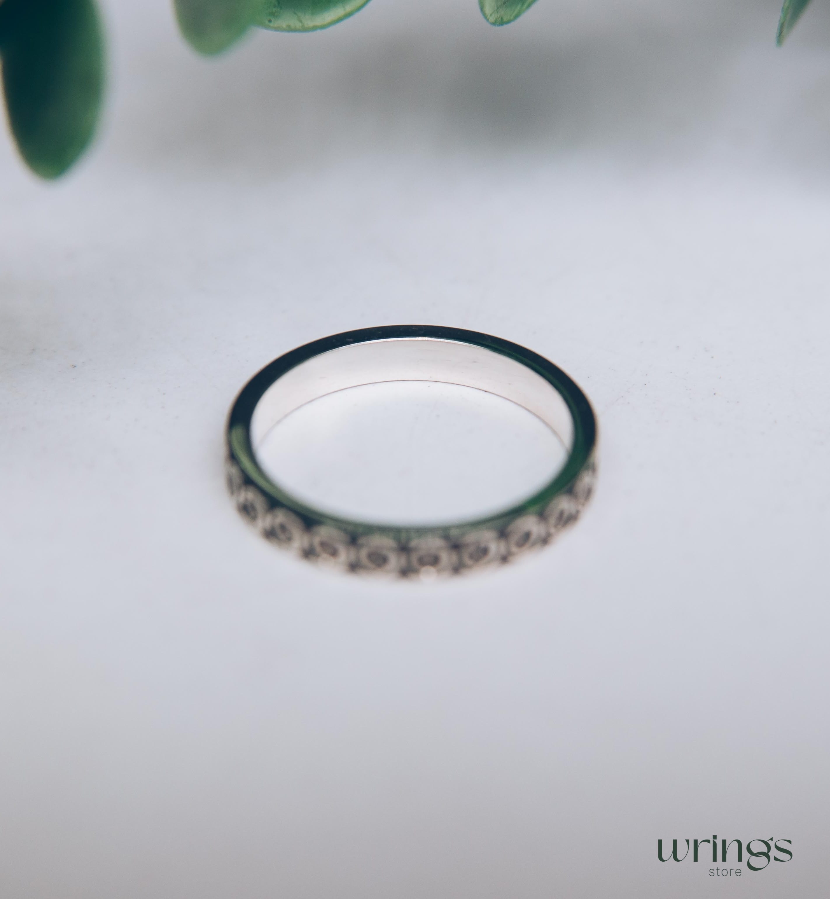 Diamond Band Eternity Set Silver Minimalist Dots Design