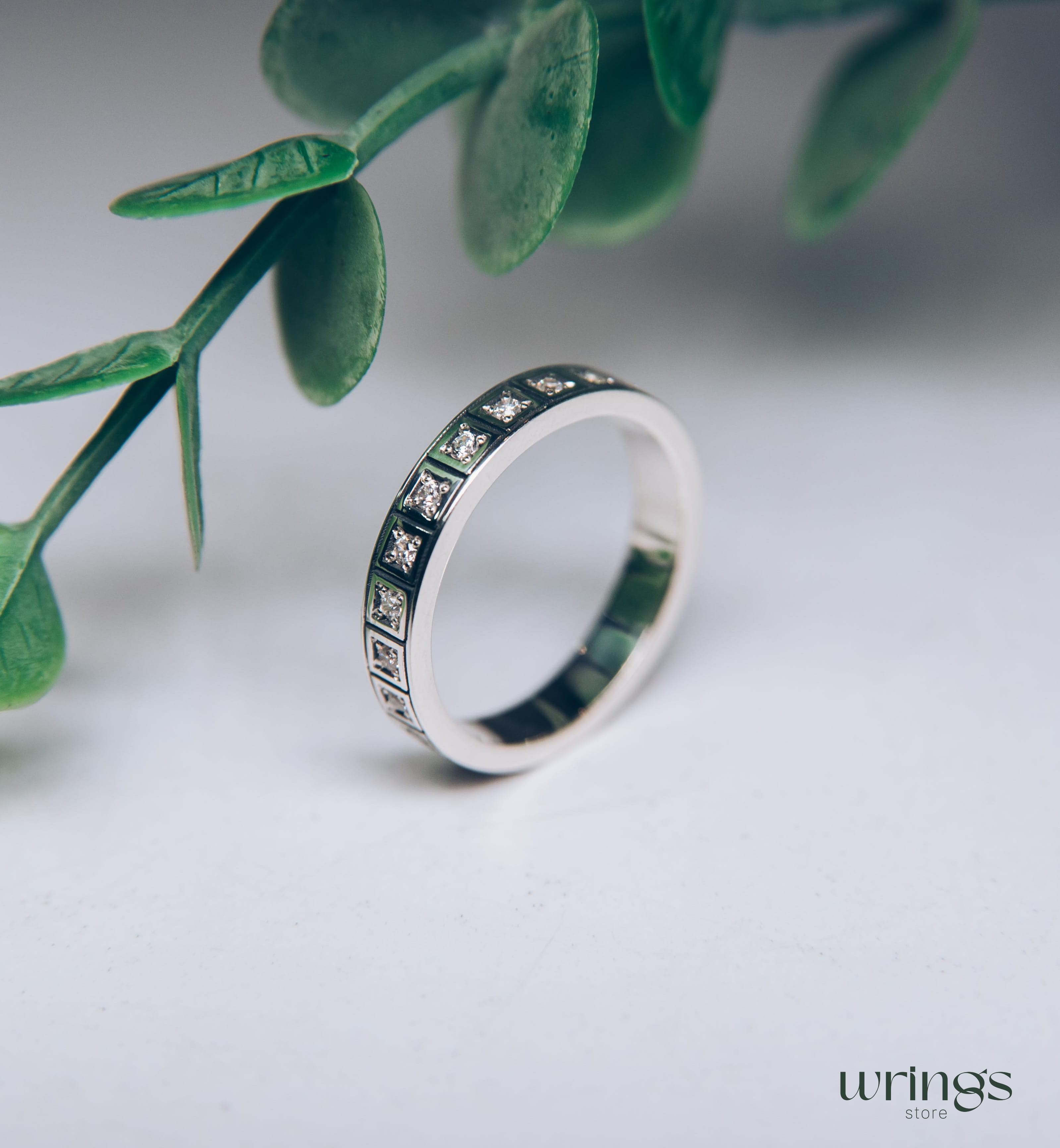 Classic Style Eternity Band Diamonds CZ Multi Stone Ring