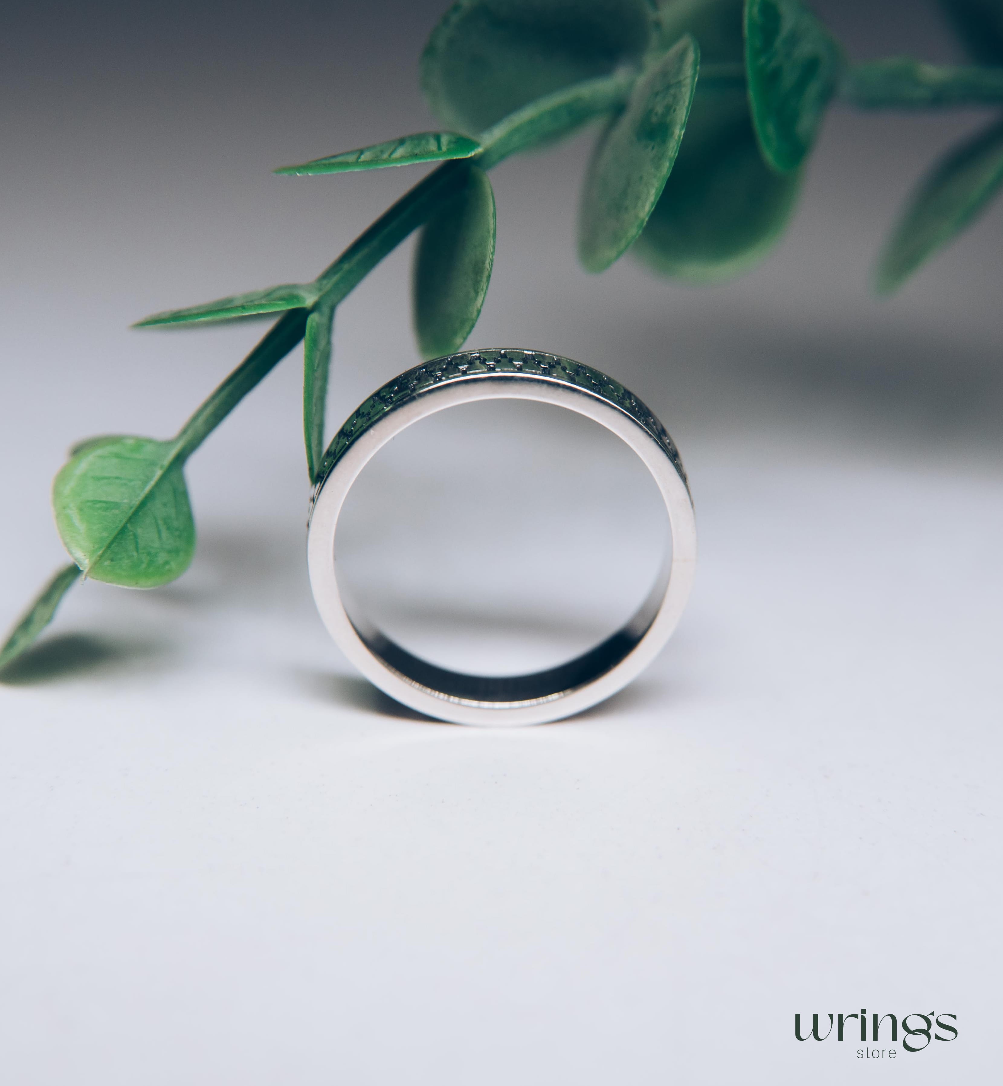 Y2K Engraved Zipper Pattern Silver Band Ring Unisex