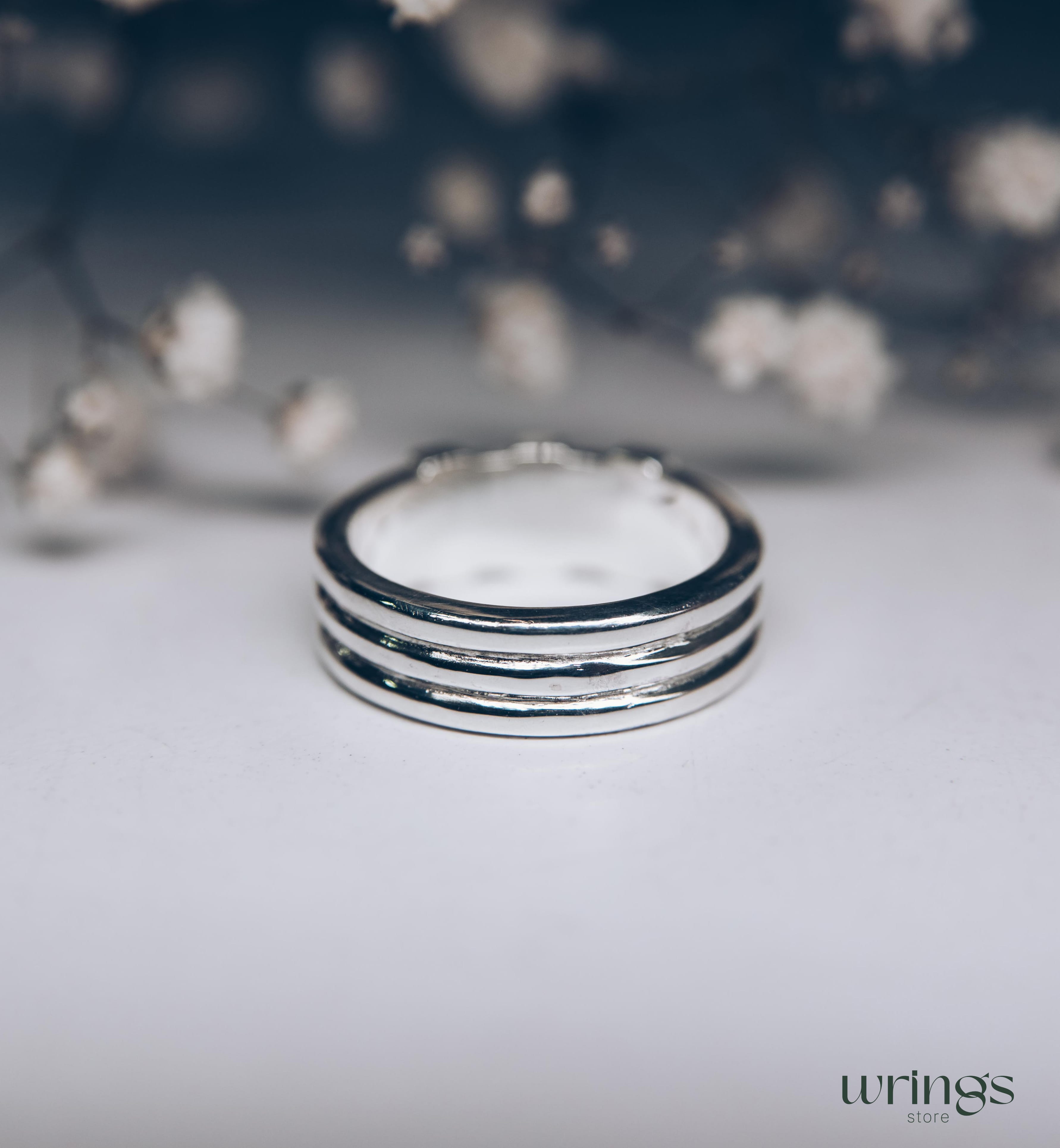 Modern Wedding Band Natural Diamonds Multi Stone