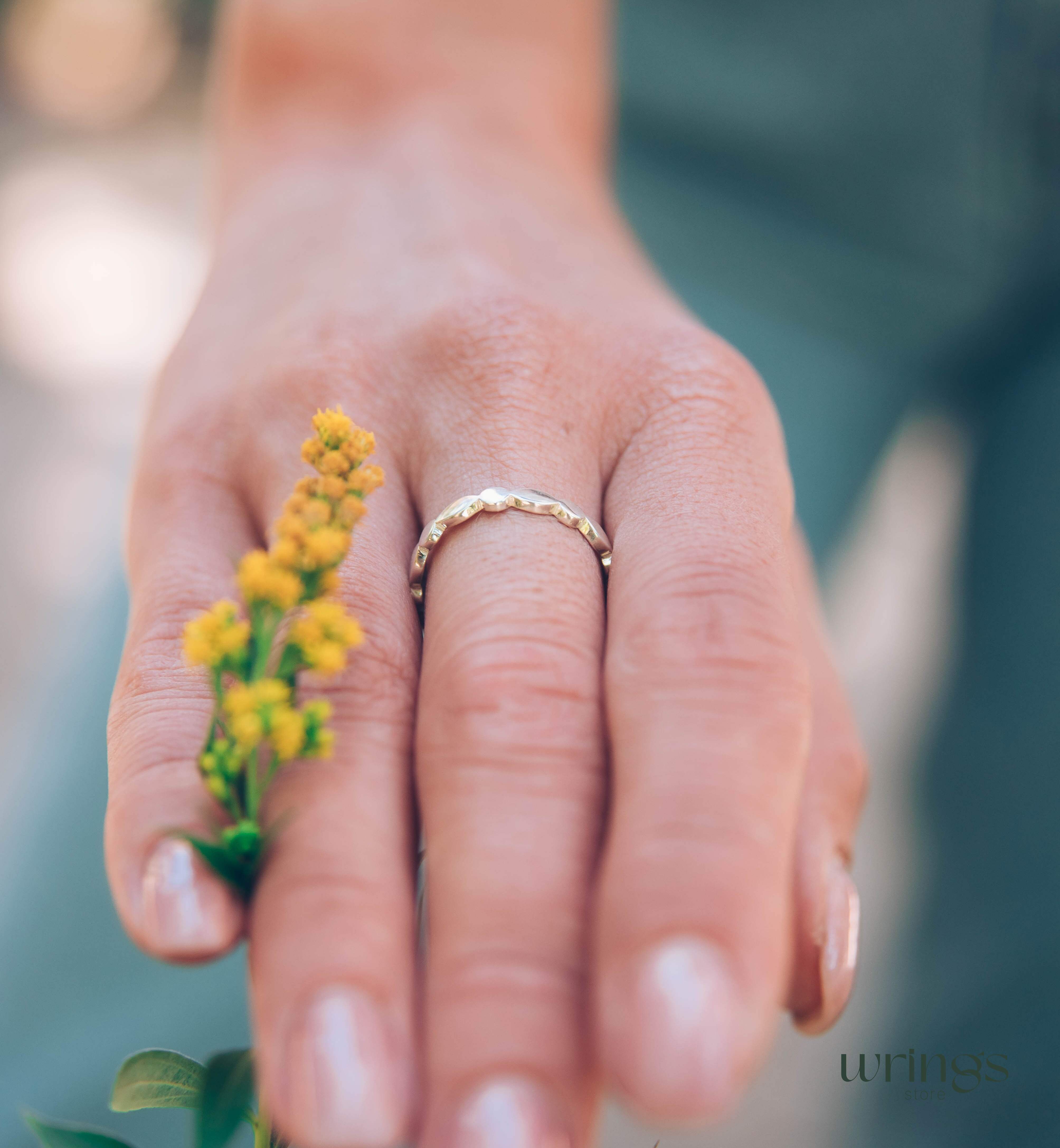 Ovals & Circles Stackable Promise Ring Silver