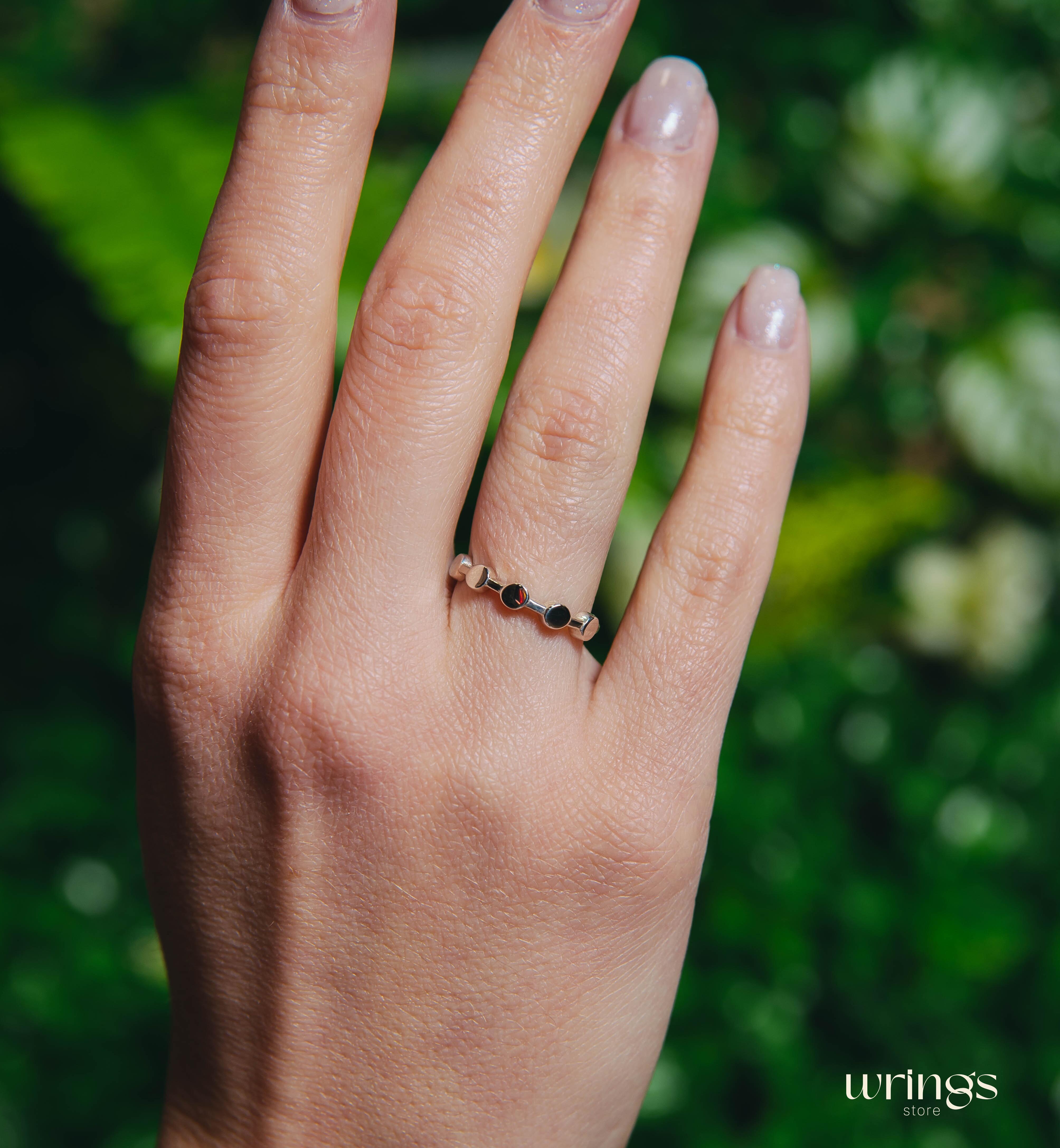 Minimalist Dot Band Aesthetic Everyday Ring for Women