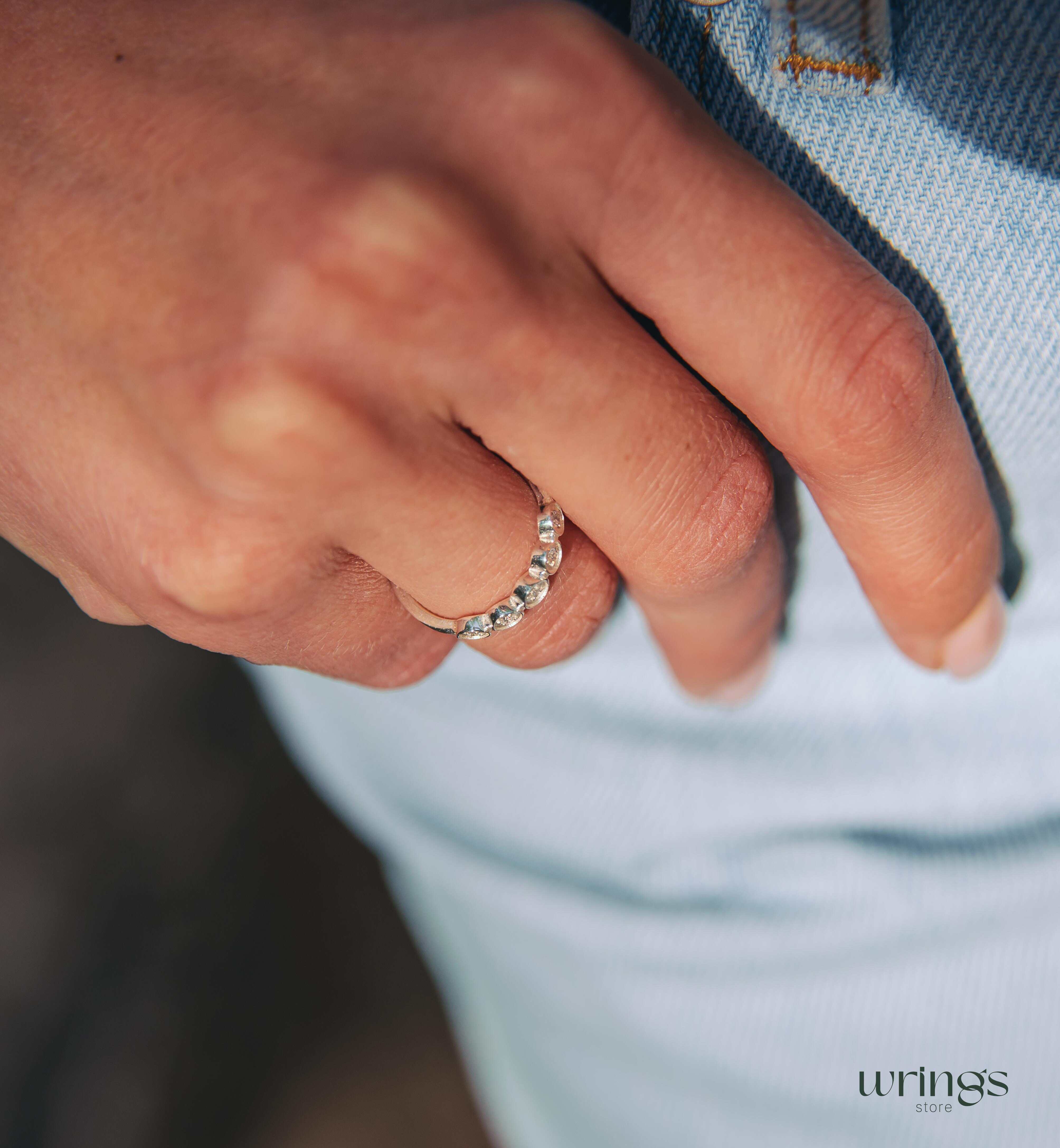 Trendy 5 Stones Women's Sterling Silver 925 CZ Ring