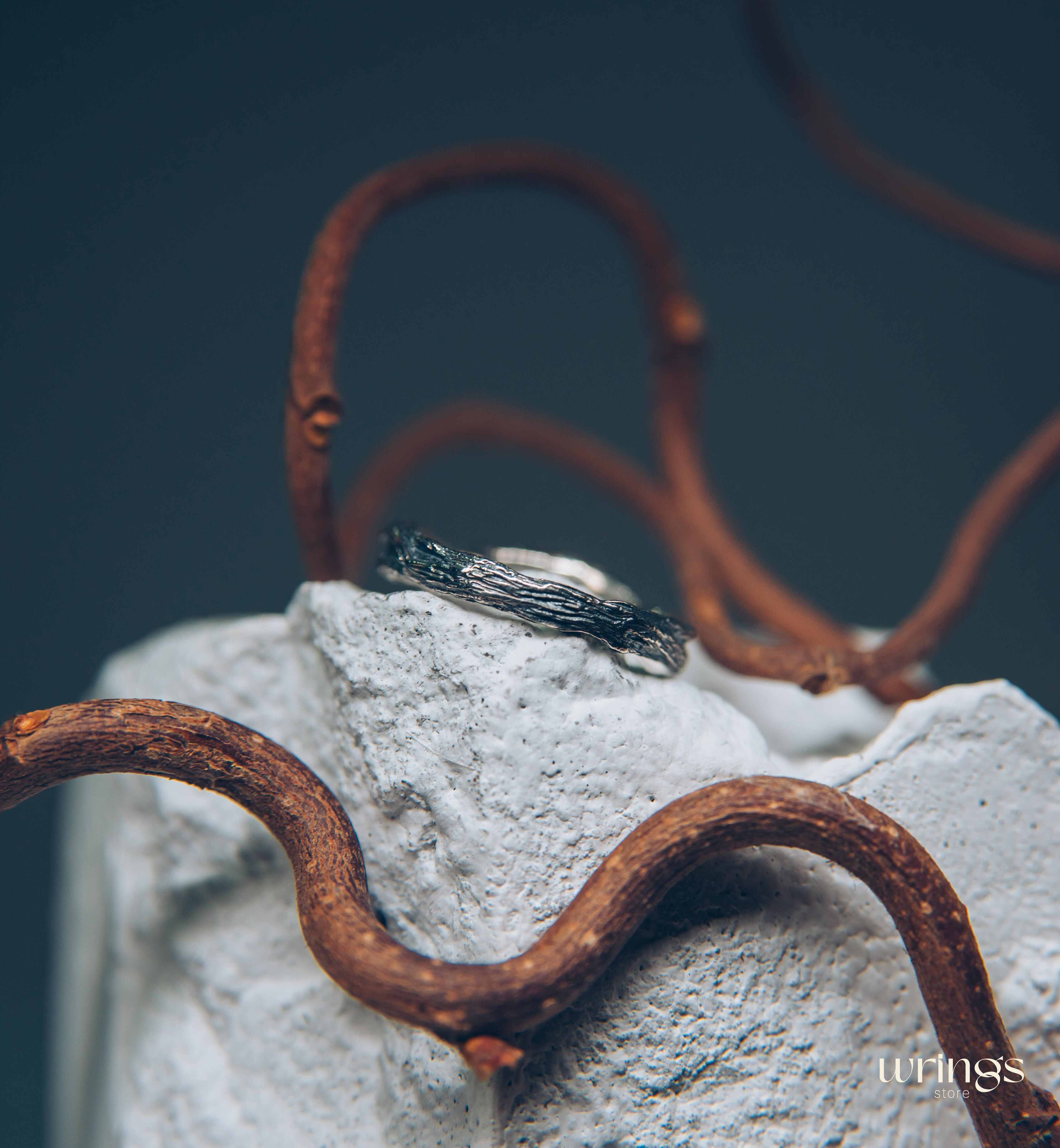 Sparkling Faux Diamond & Braided Twig Engagement Ring