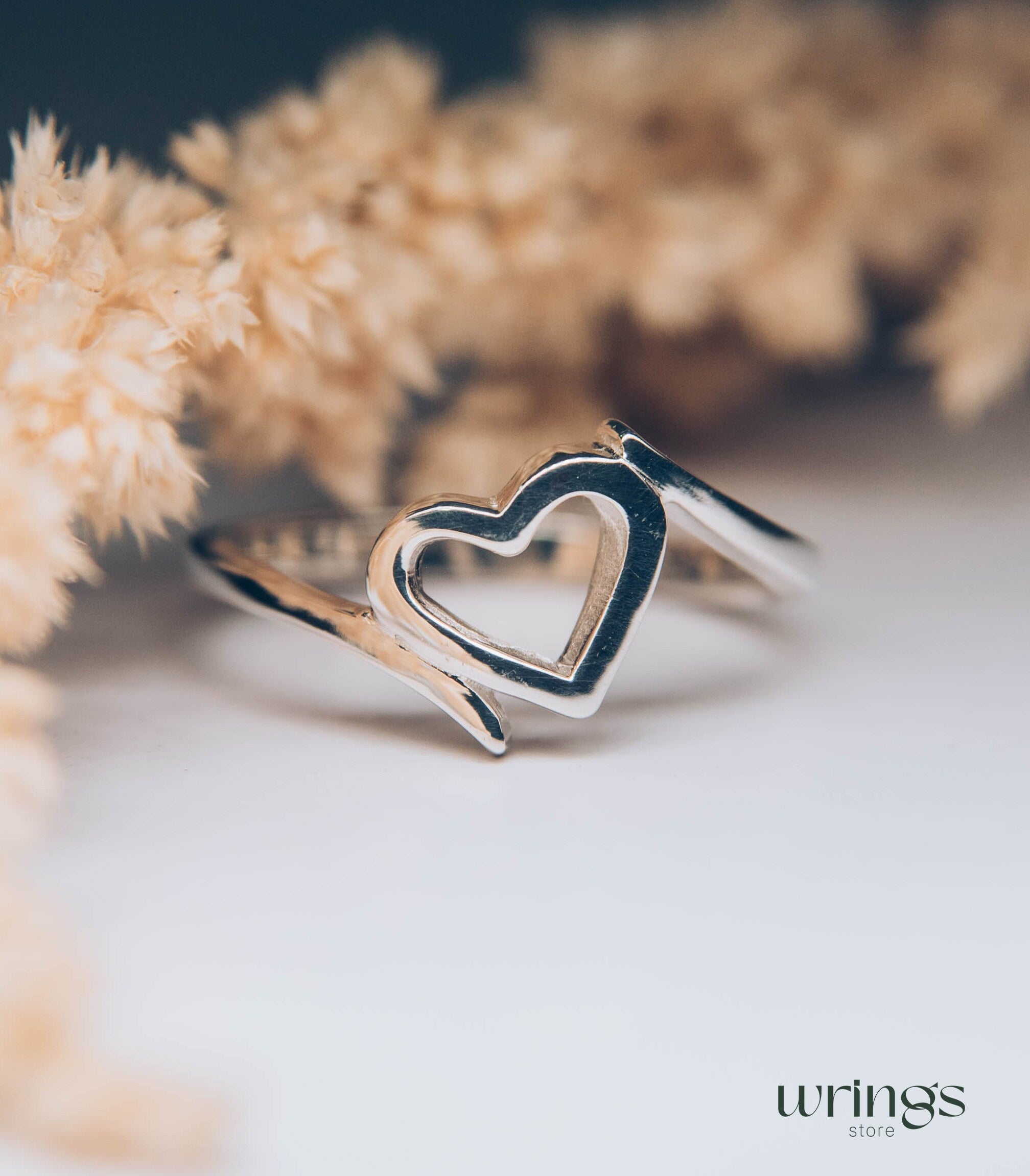 Sterling Silver Open Heart Ring Love Band