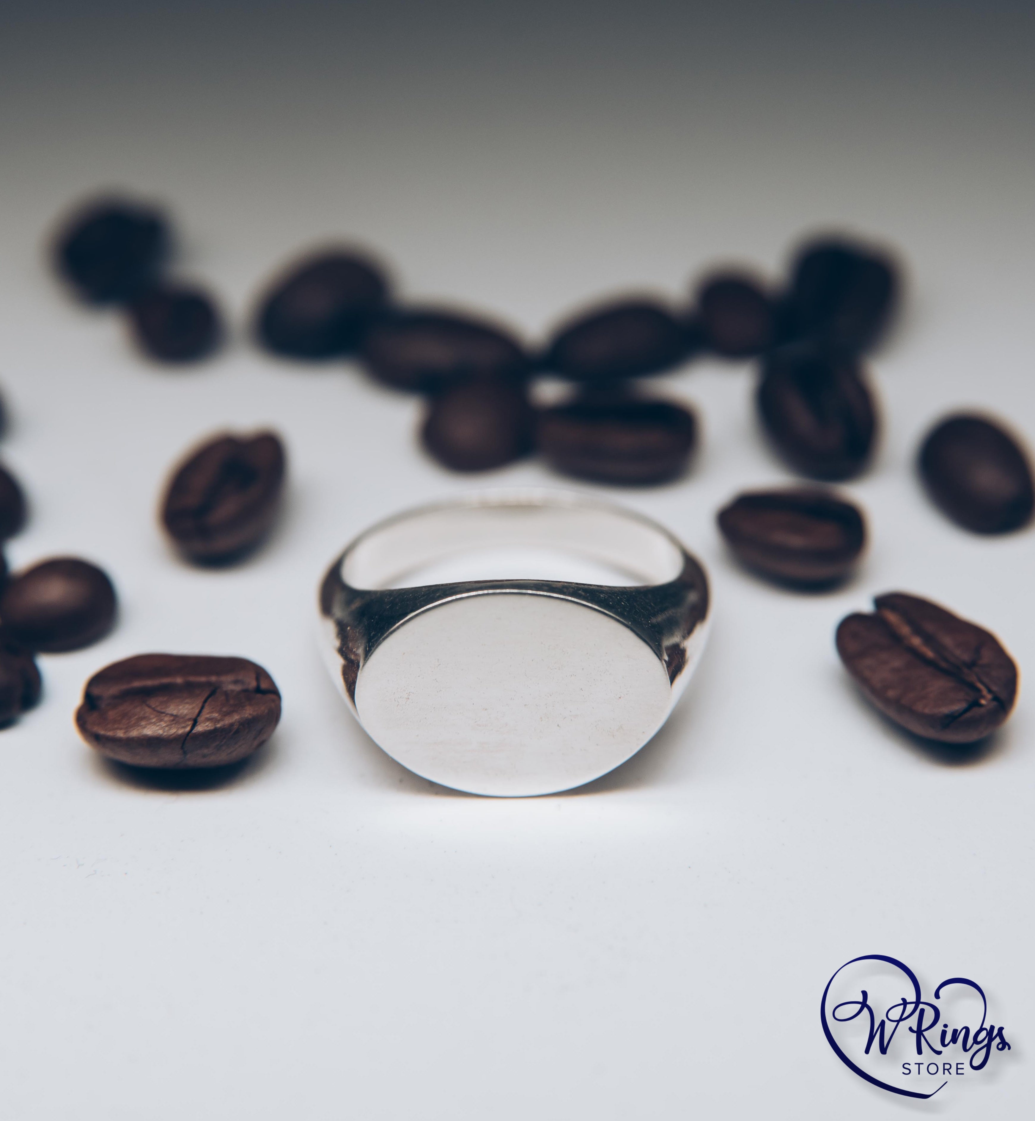 Giant Size Blank Landscape Oval Signet Ring in Sterling Silver