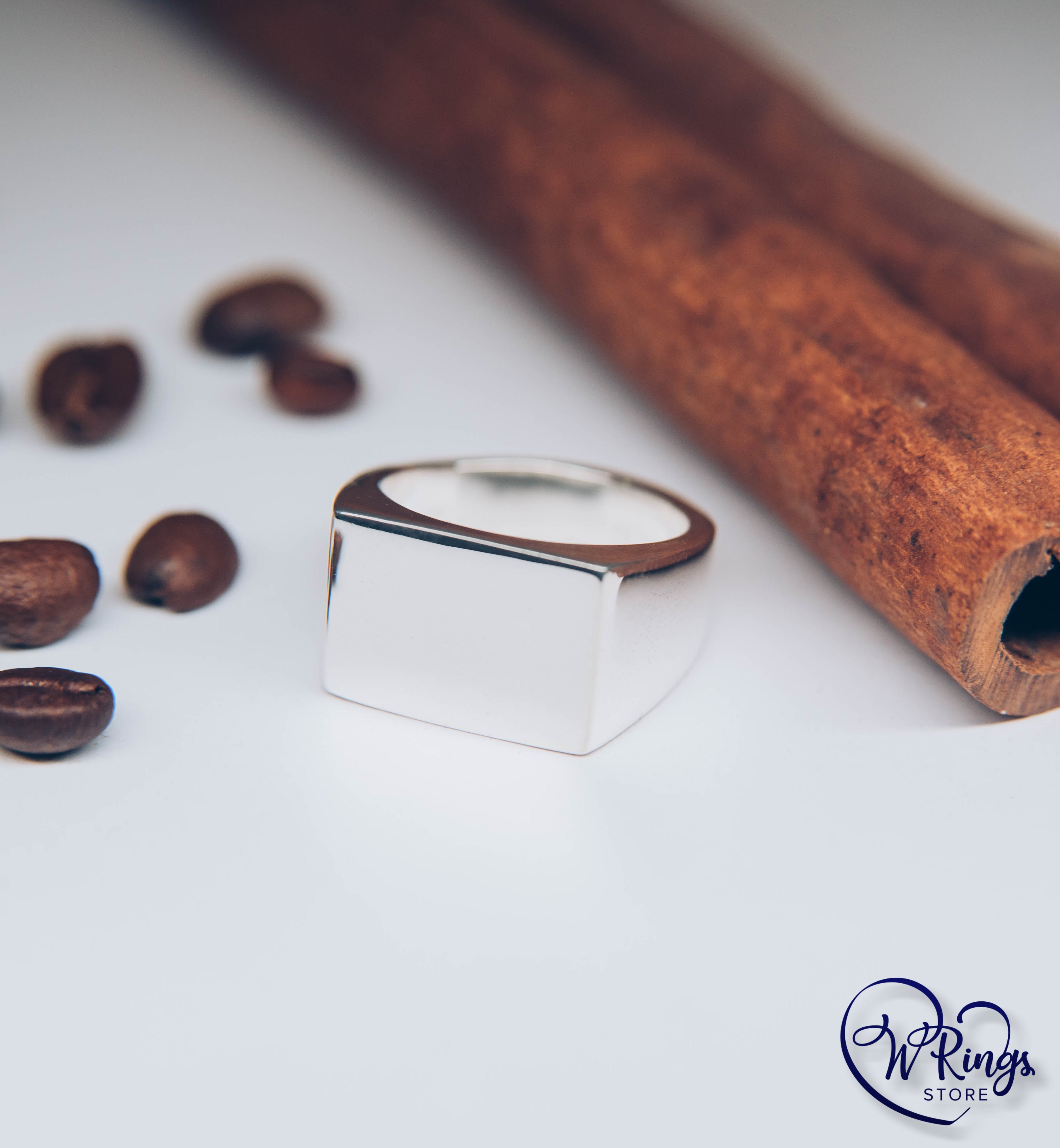 Giant Size Blank Rectangle Signet Ring in Sterling Silver