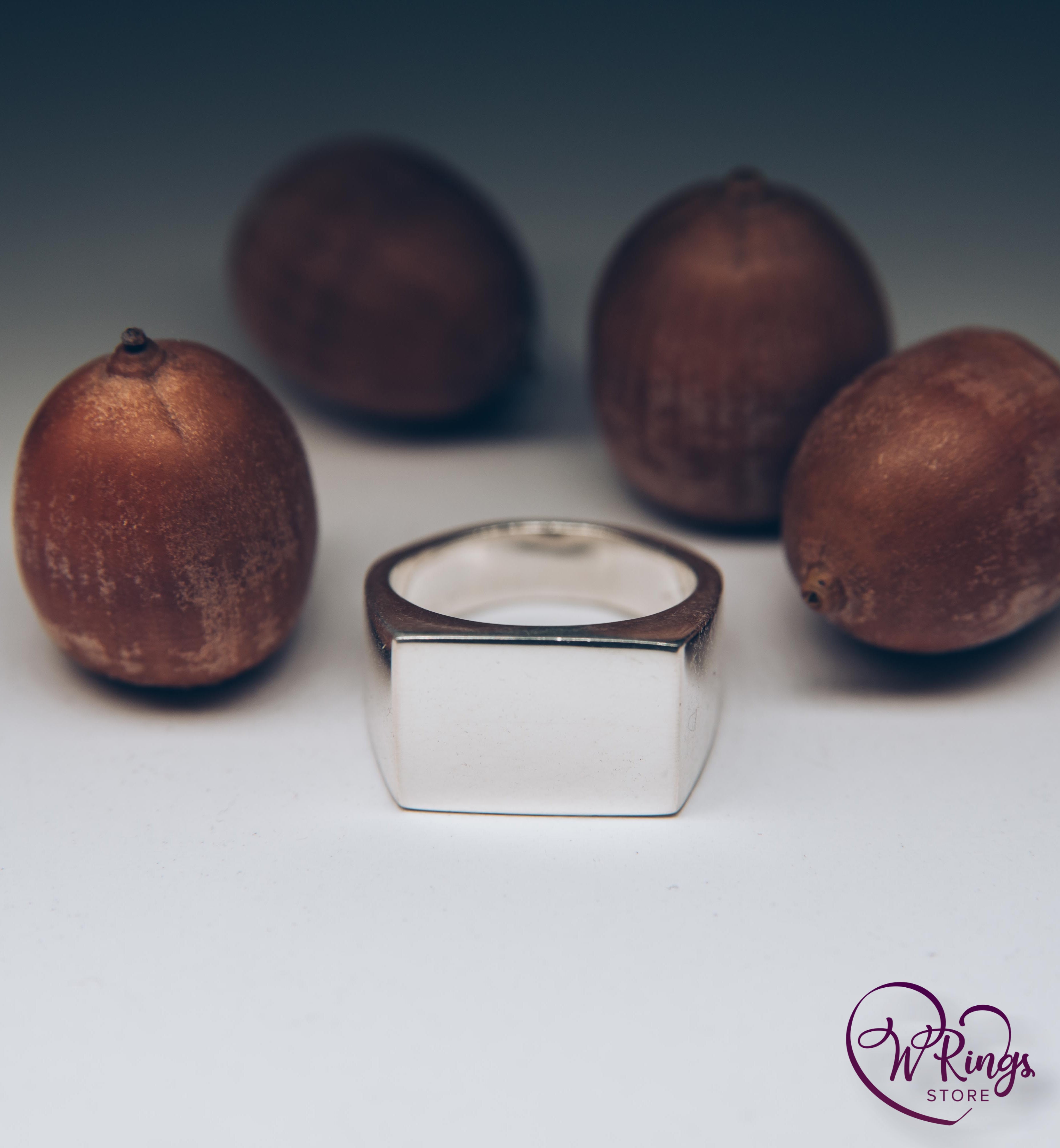 Giant Size Blank Rectangle Signet Ring in Sterling Silver