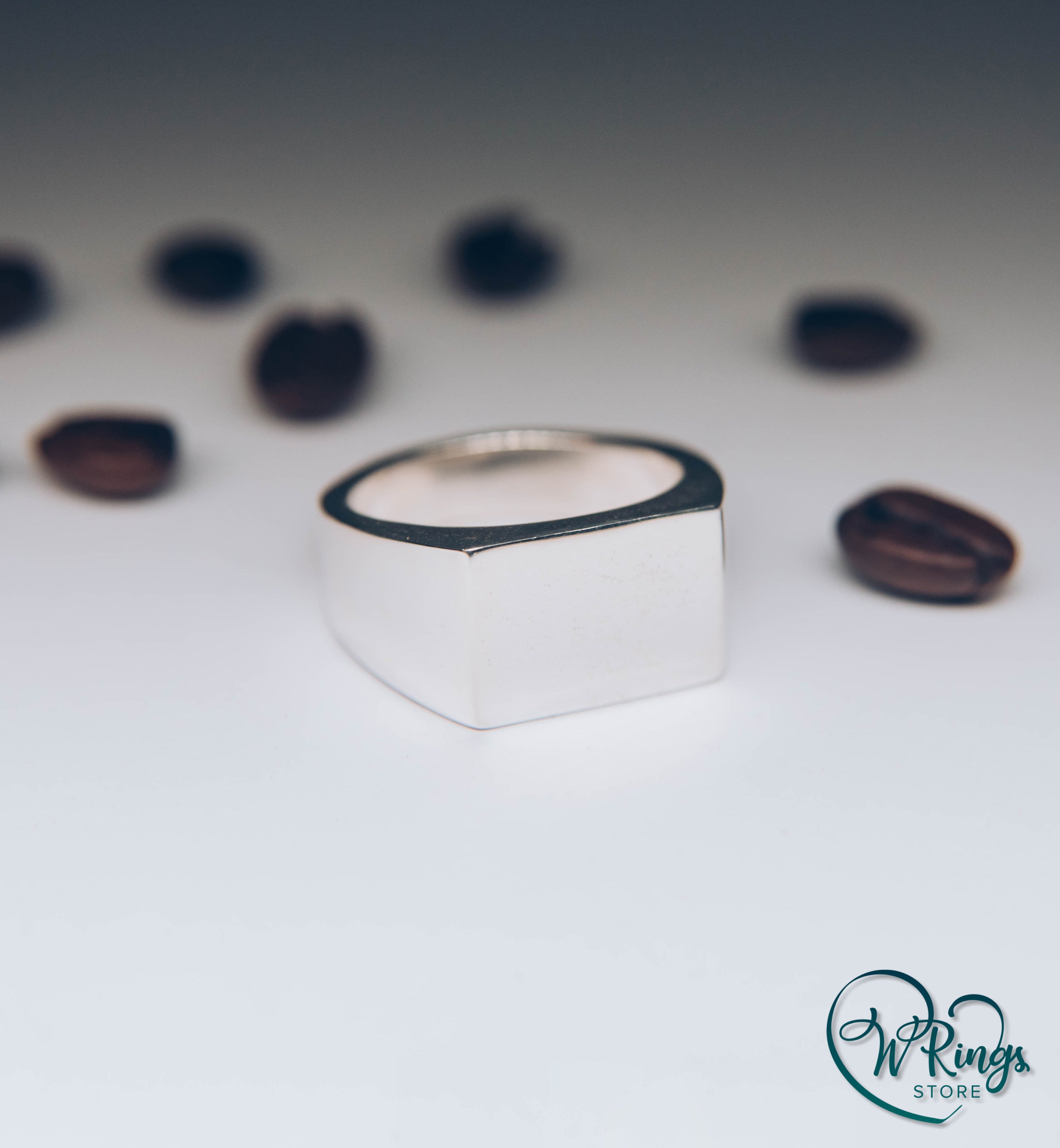 Giant Size Blank Rectangle Signet Ring in Sterling Silver