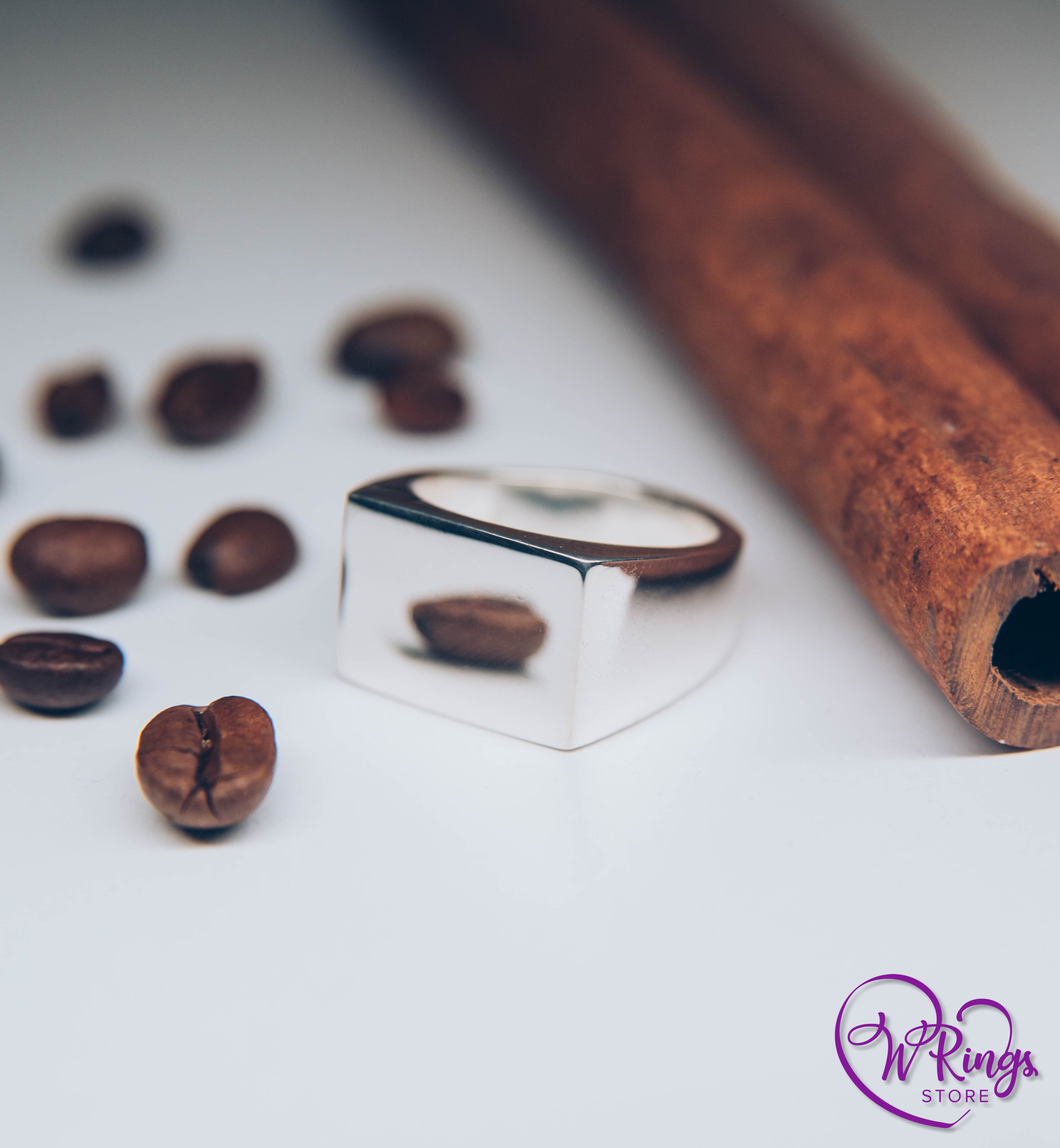 Giant Size Blank Rectangle Signet Ring in Sterling Silver