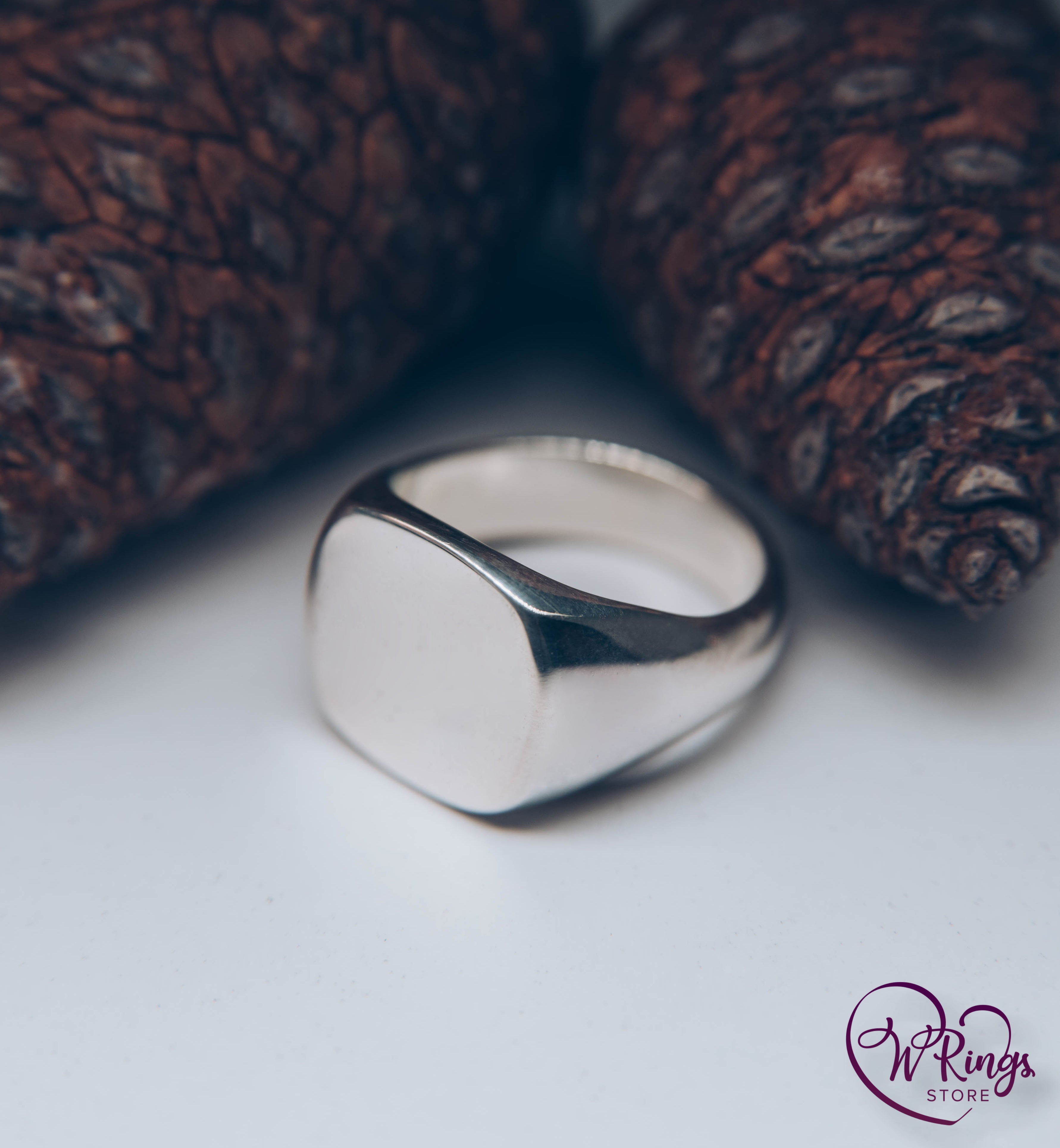 Giant Size Blank Сushion Signet Ring in Sterling Silver