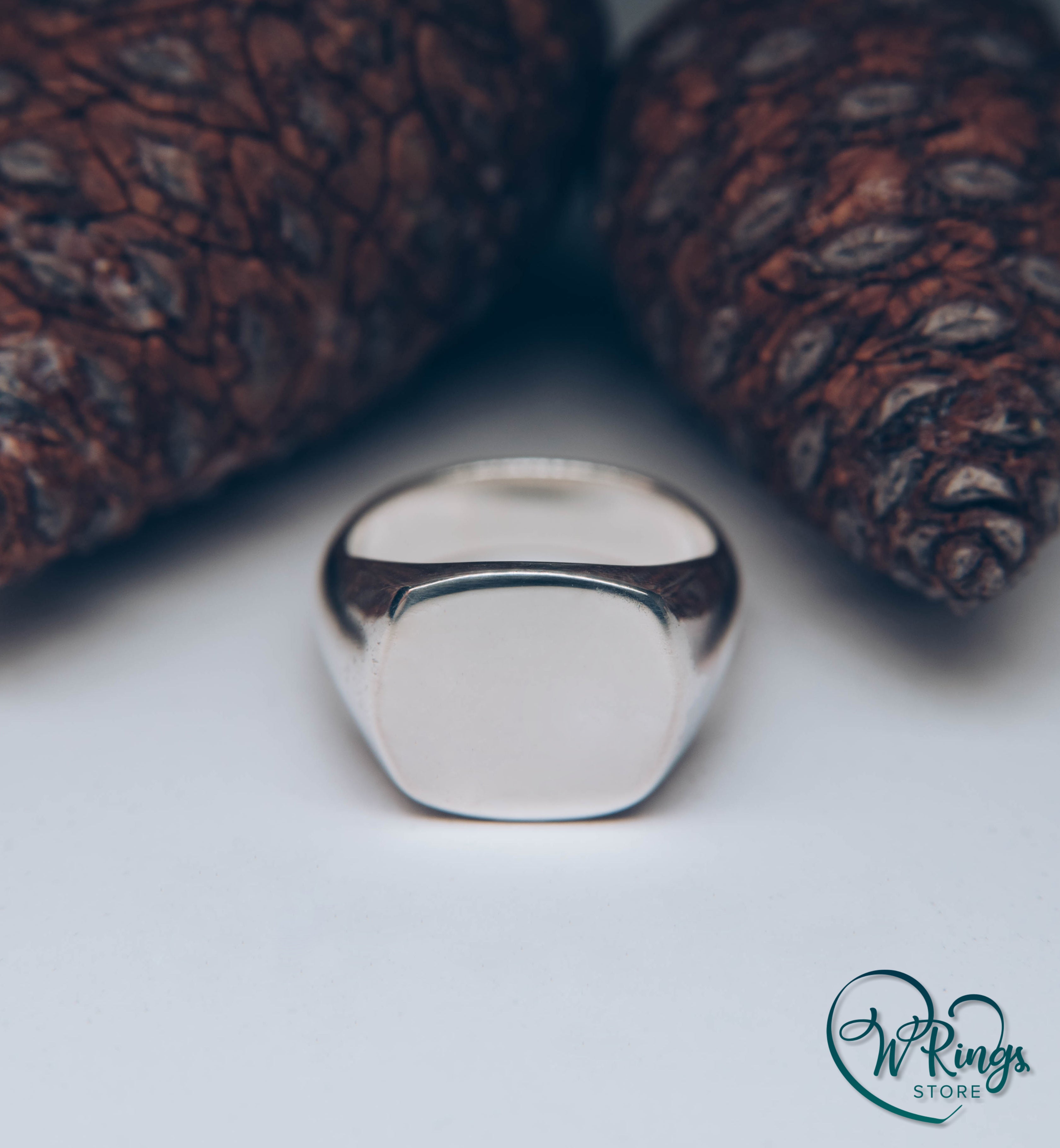 Giant Size Blank Сushion Signet Ring in Sterling Silver