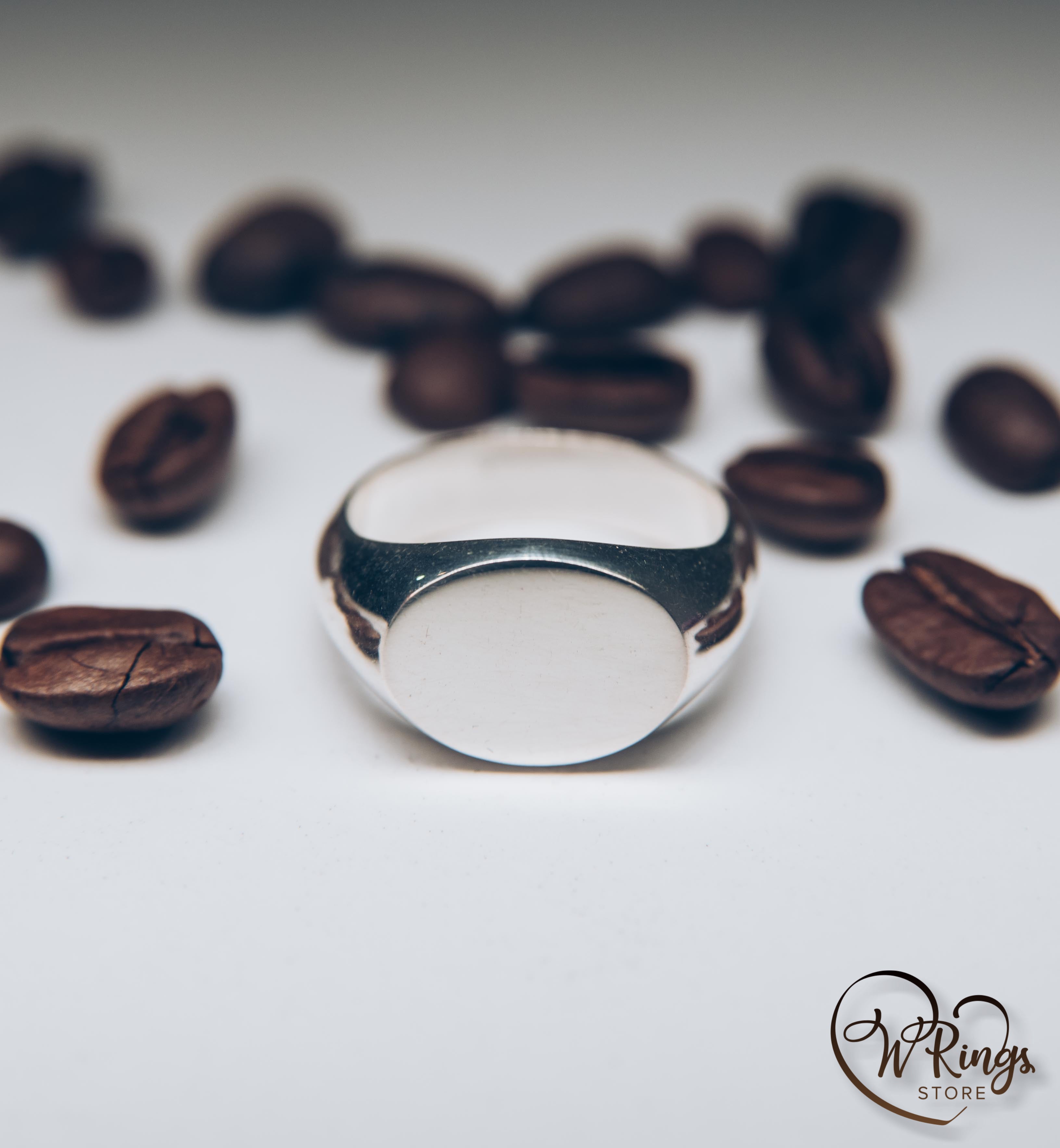 Large Size Blank Landscape Oval Signet Ring in Sterling Silver