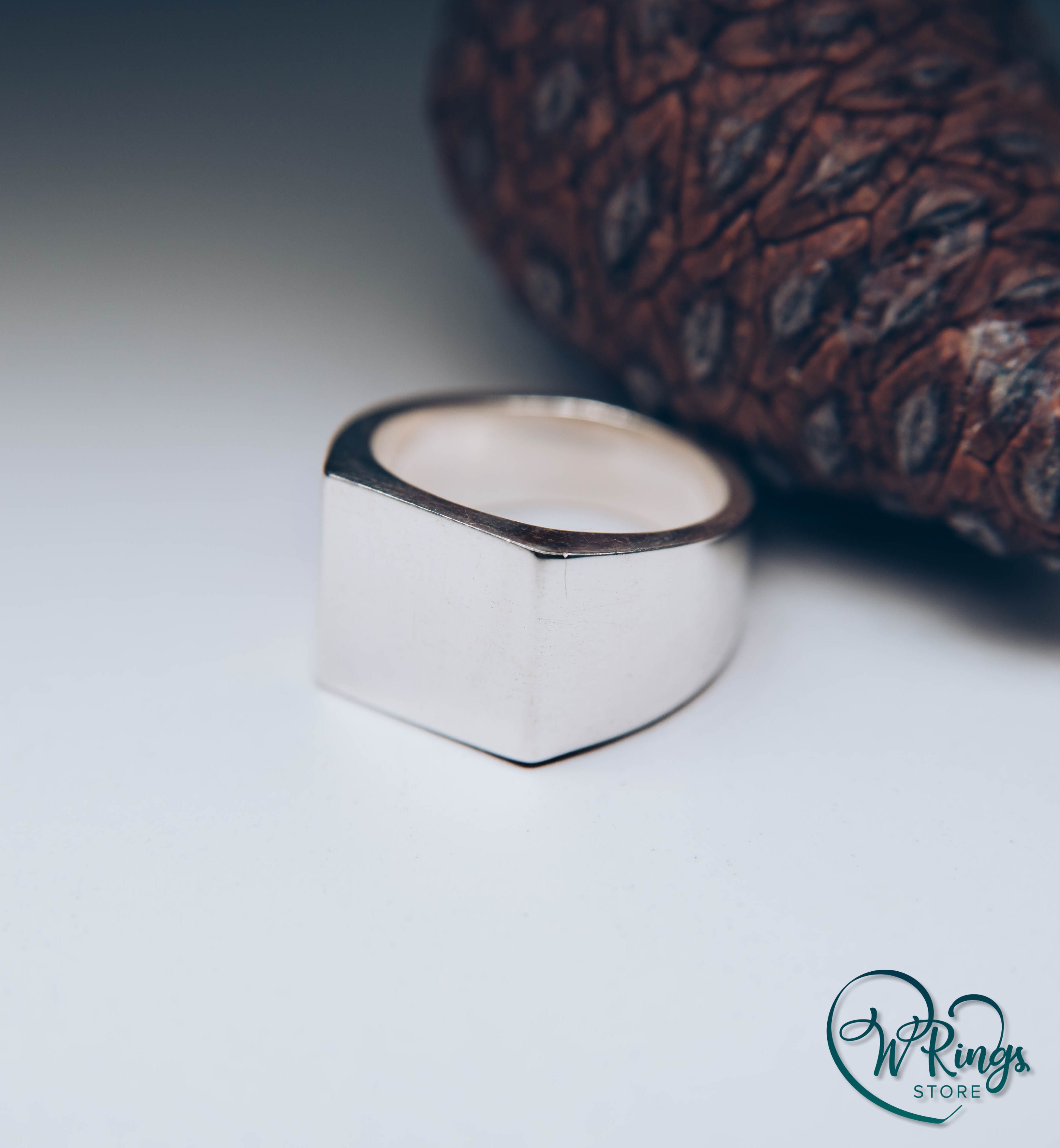 Large Size Blank Square Signet Ring in Sterling Silver