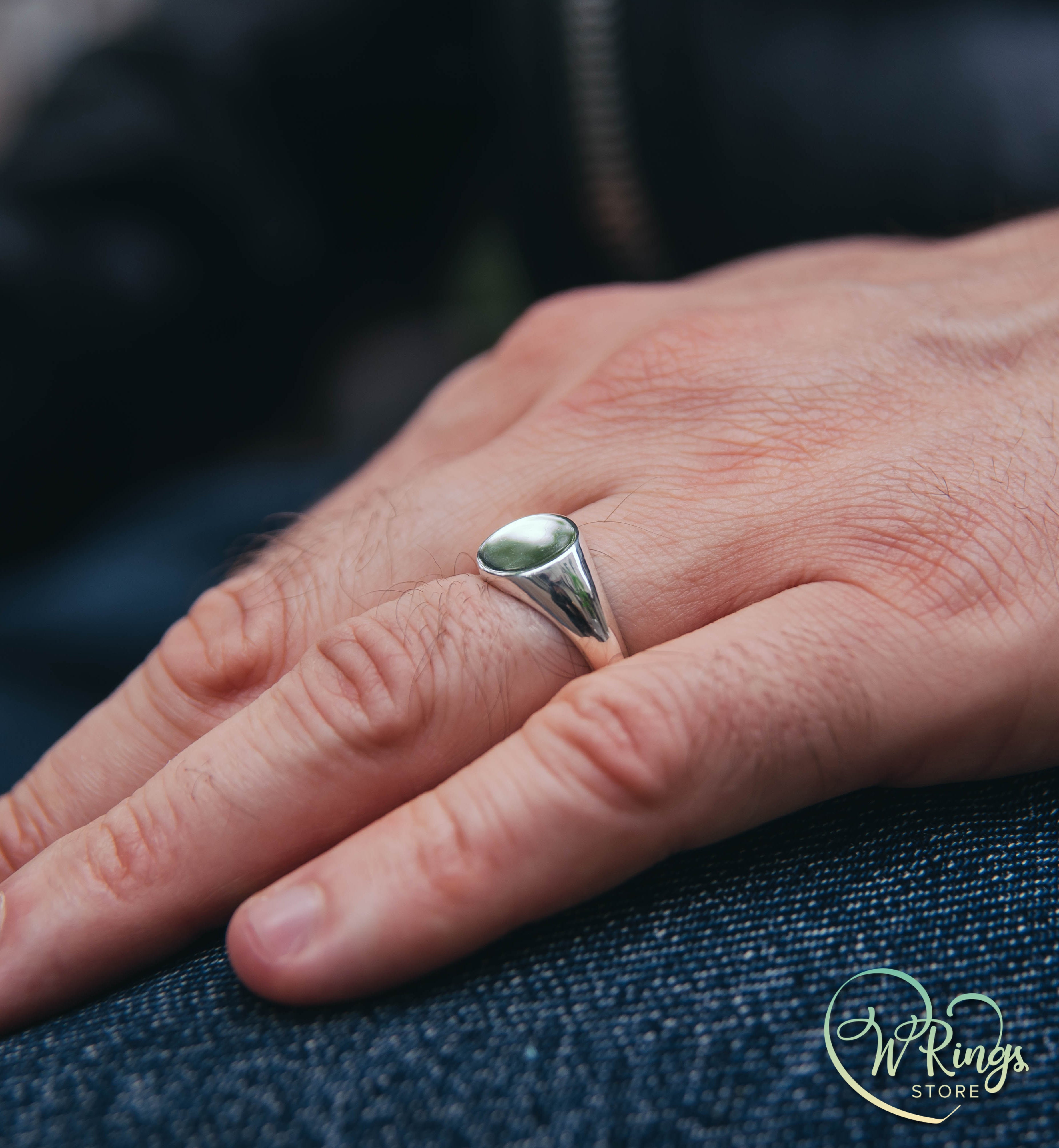 Medium Size Blank Round Signet Ring in Sterling Silver