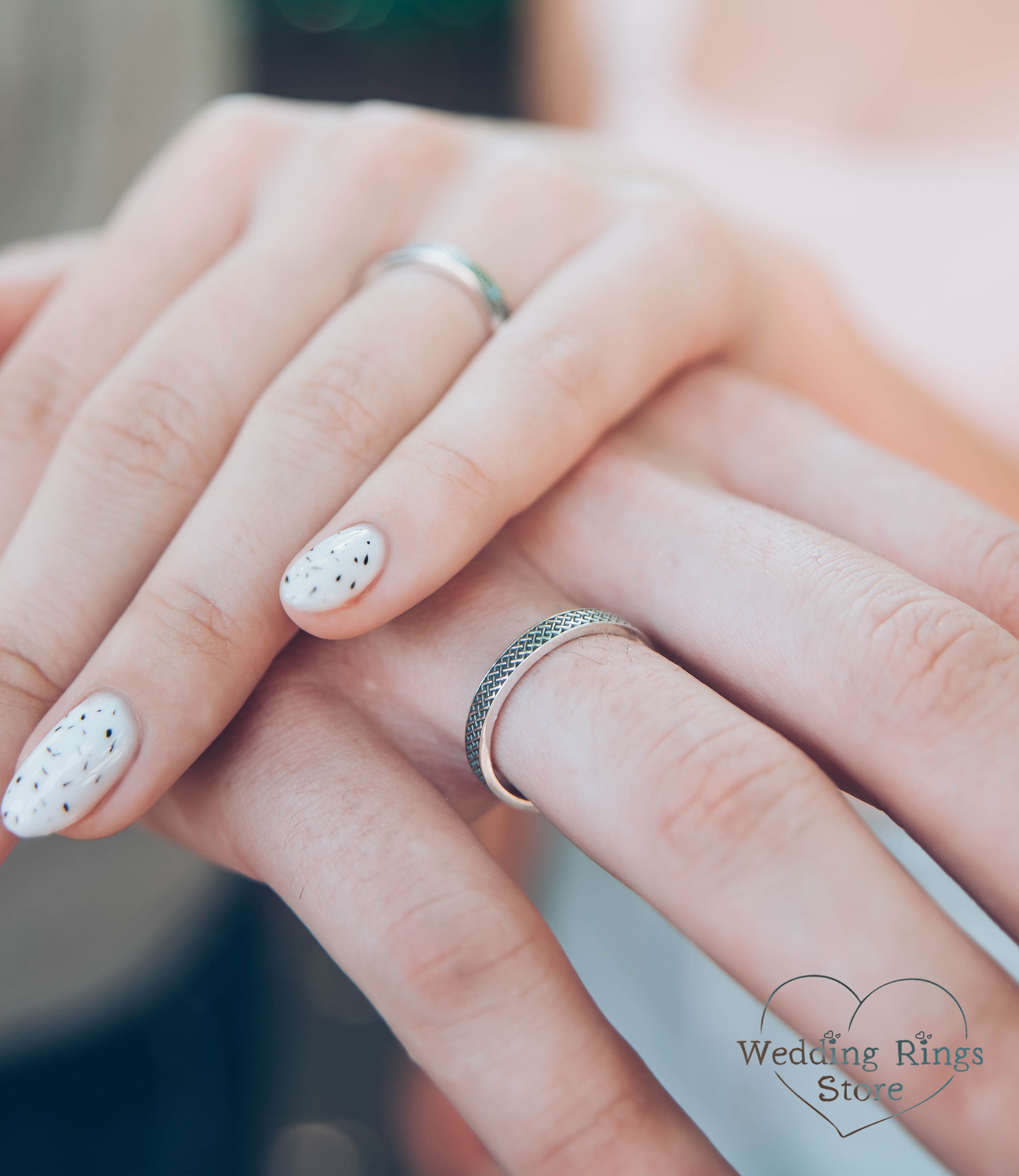 Simple and Small Silver Celtic Ring with Subtle Knots for Him & Her
