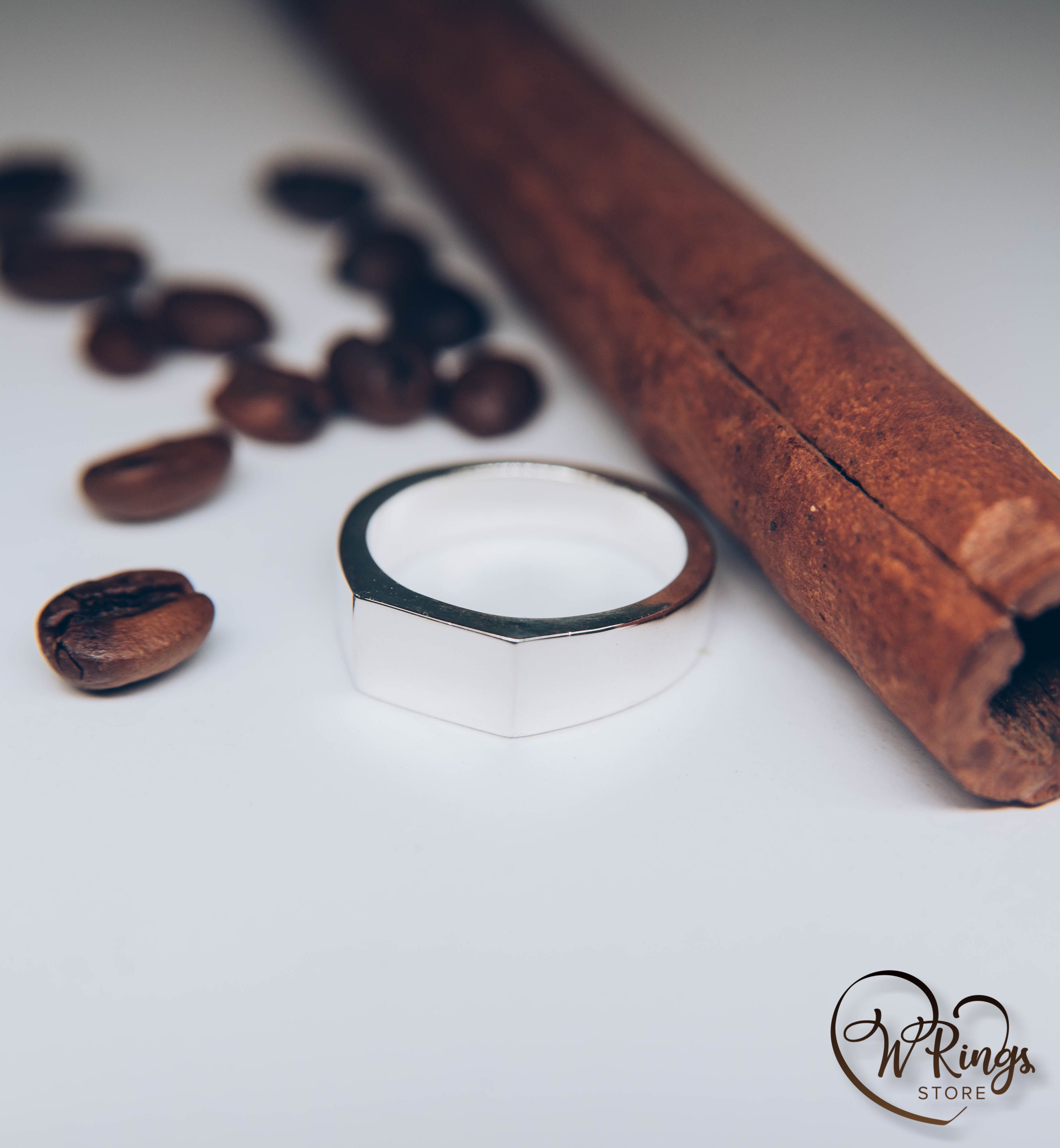 Small Size Blank Rectangle Signet Ring Sterling Silver