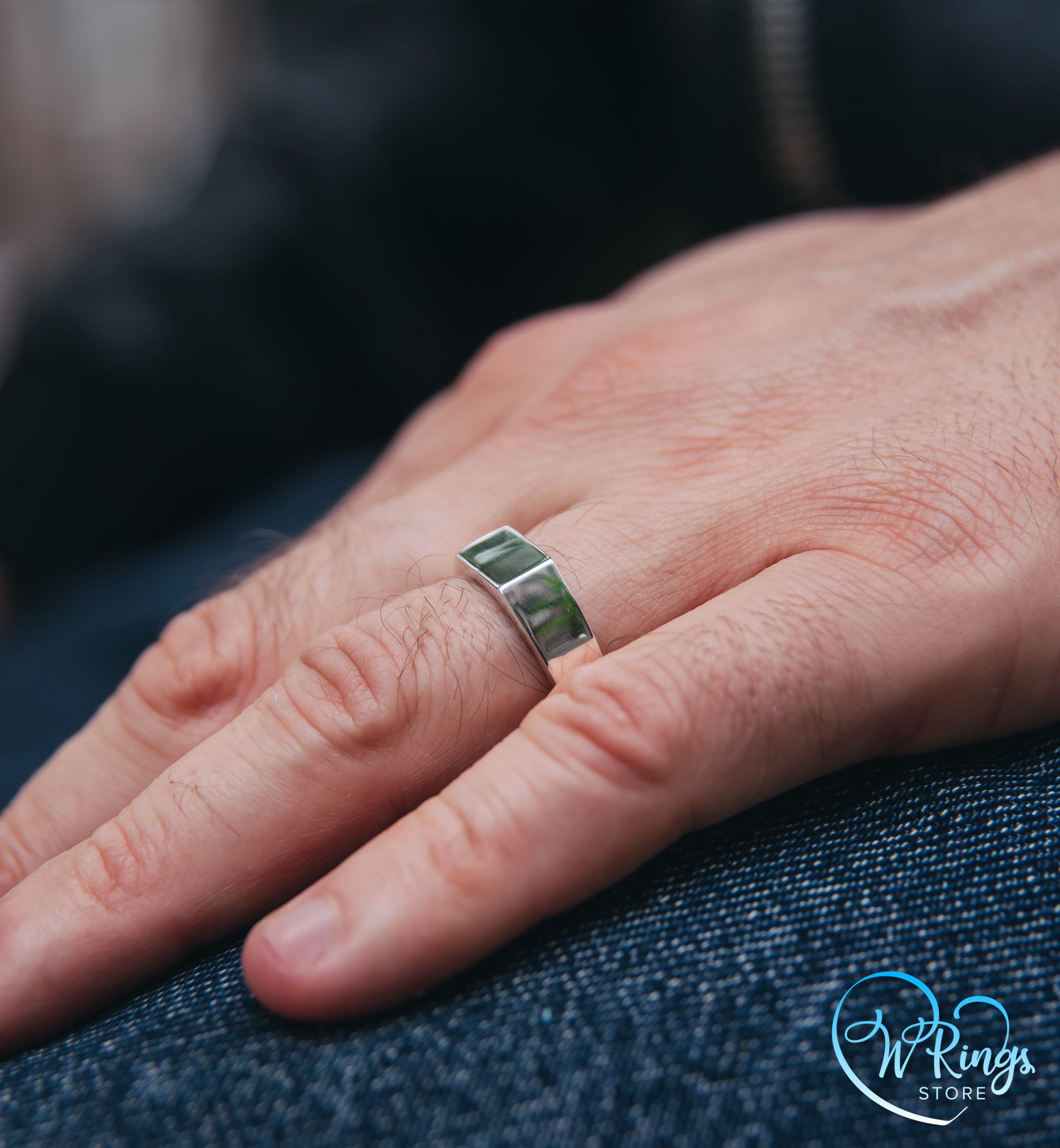 Small Size Blank Rectangle Signet Ring Sterling Silver