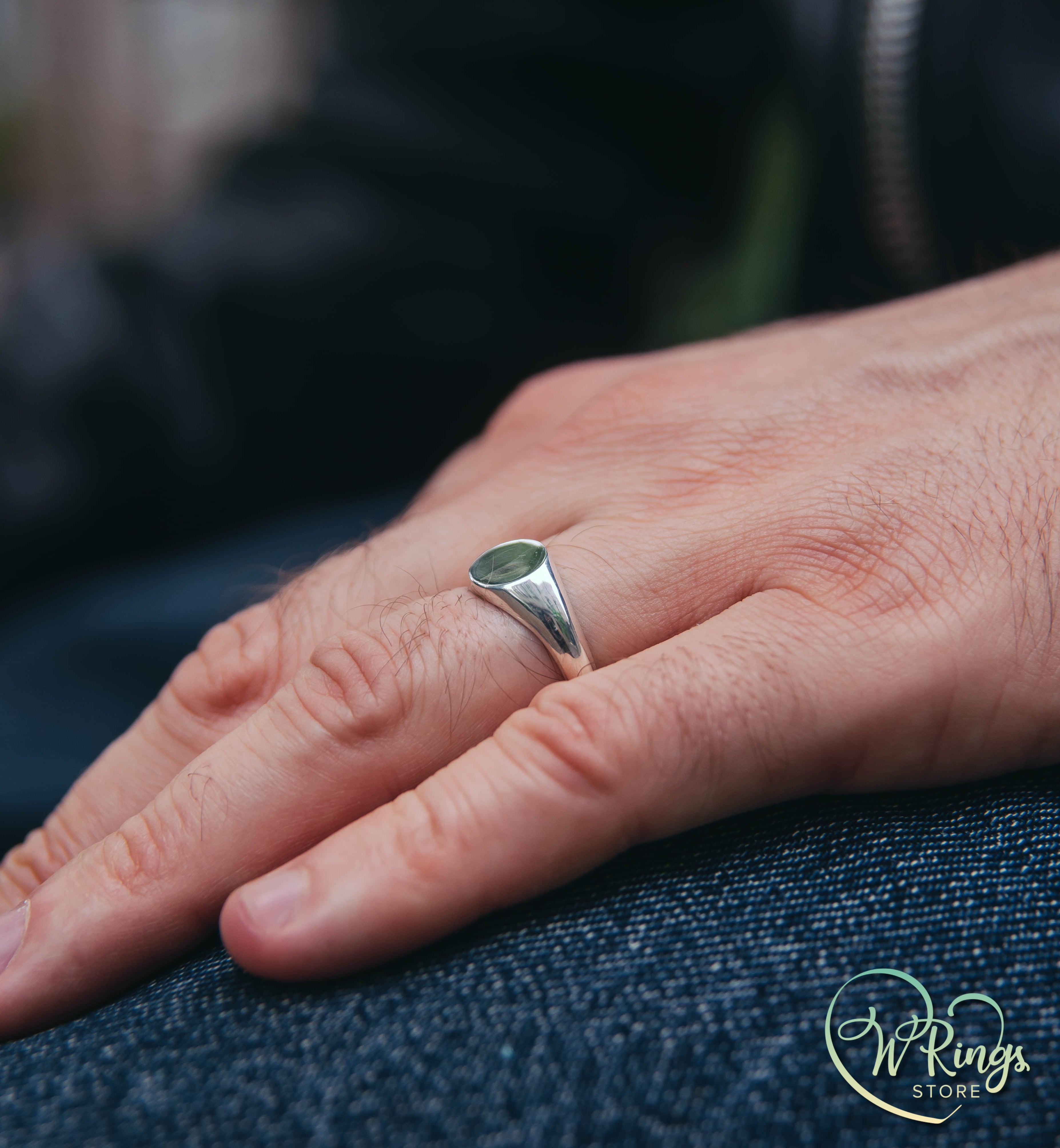 Small Size Blank Round Signet Ring in Sterling Silver