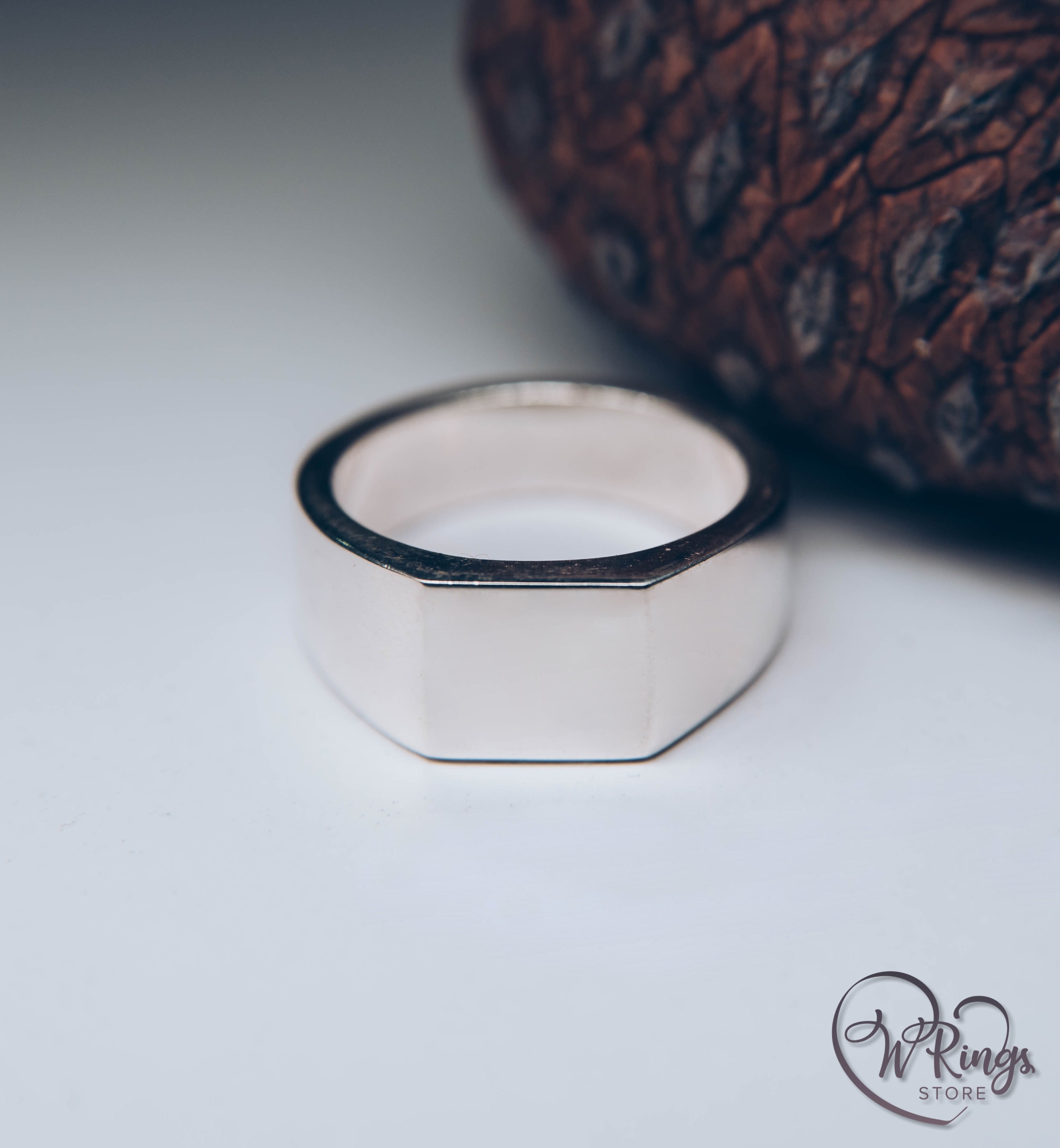 Small Size Blank Square Signet Ring in Sterling Silver