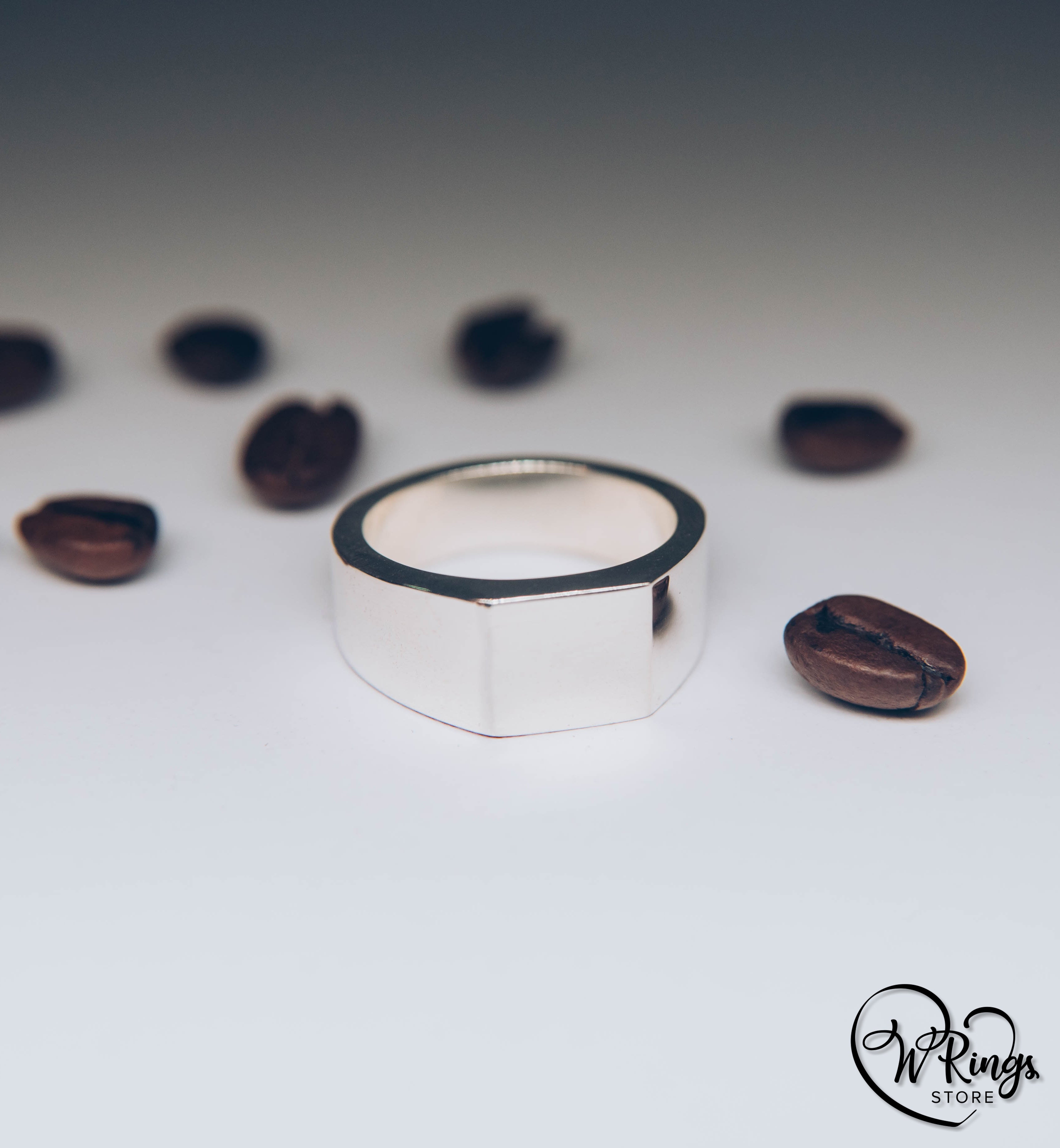 Small Size Blank Square Signet Ring in Sterling Silver