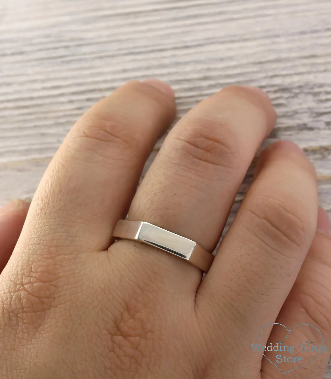 Plain Silver Hex Nut Ring Geometric & Minimalist style