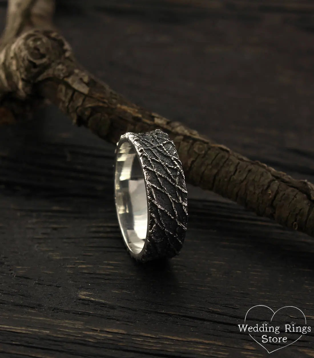 Exclusive Silver Chaos Wedding Band for men with Antique finish