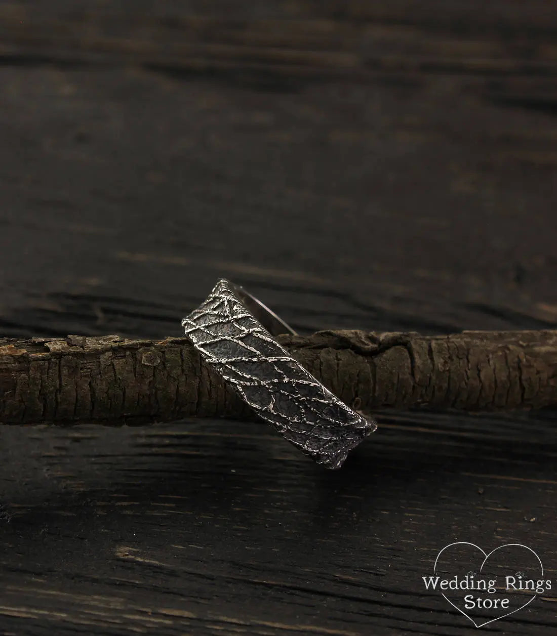 Exclusive Silver Chaos Wedding Band for men with Antique finish