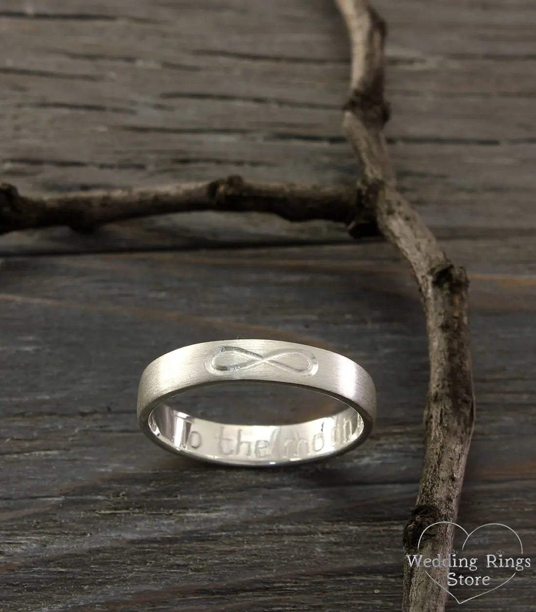 Infinity Symbol Plain Silver Ring in matte finish