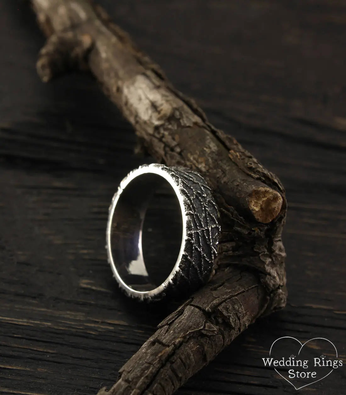 Exclusive Silver Chaos Wedding Band for men with Antique finish