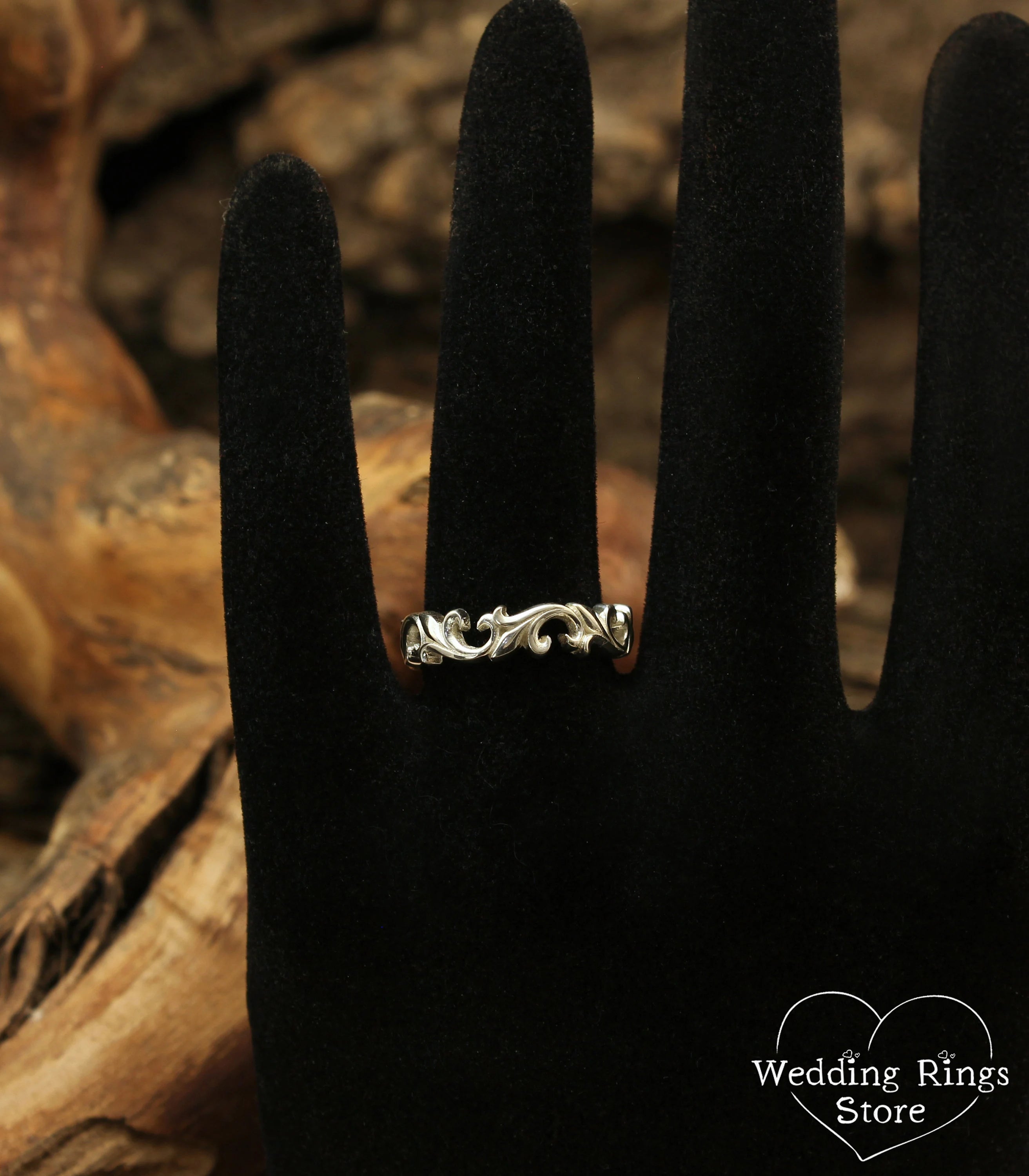 Elegant Shiny Vintage style Women's Vine Wedding Ring