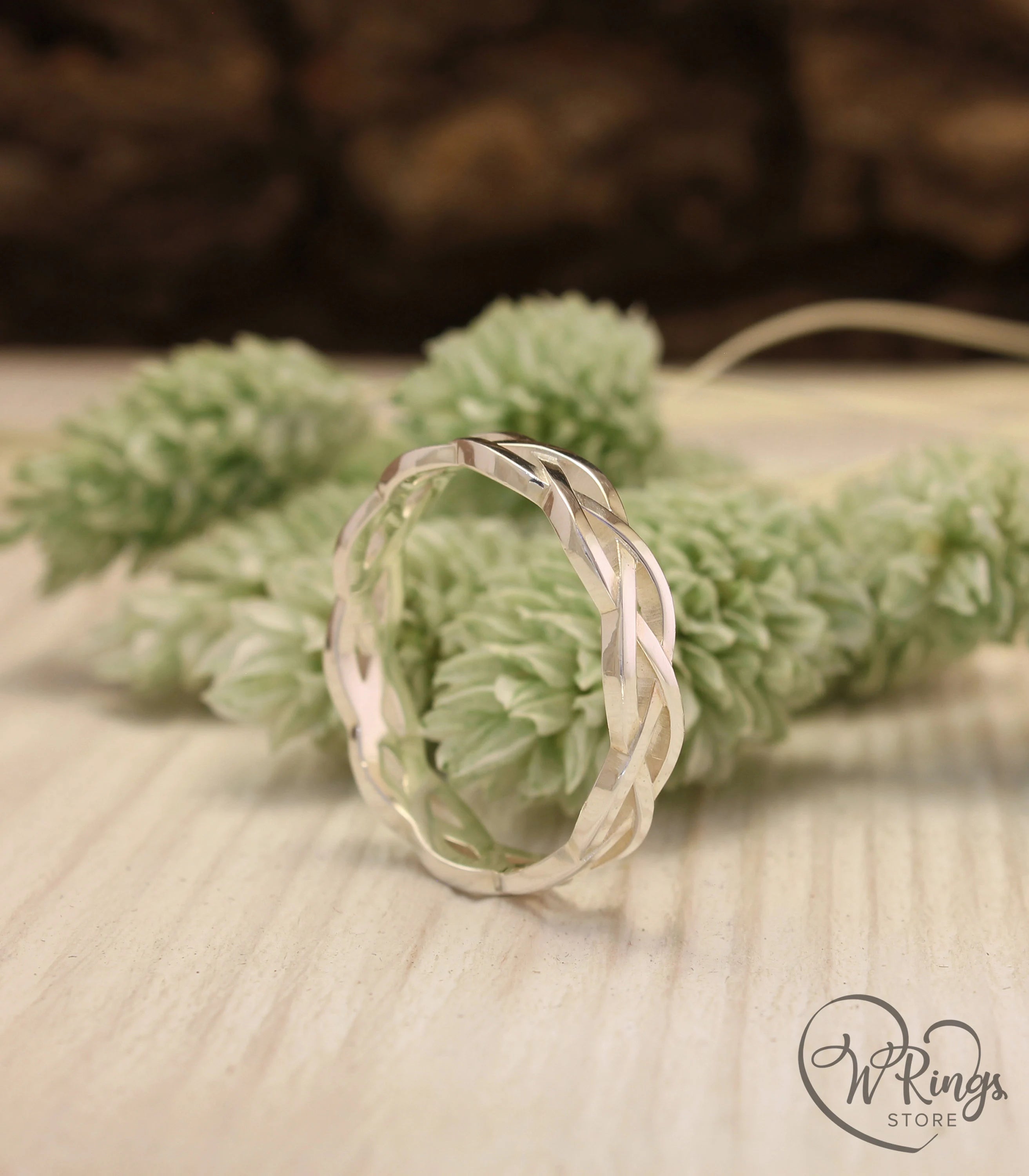Interwoven Sterling SilverBand — Unisex Braided Ring