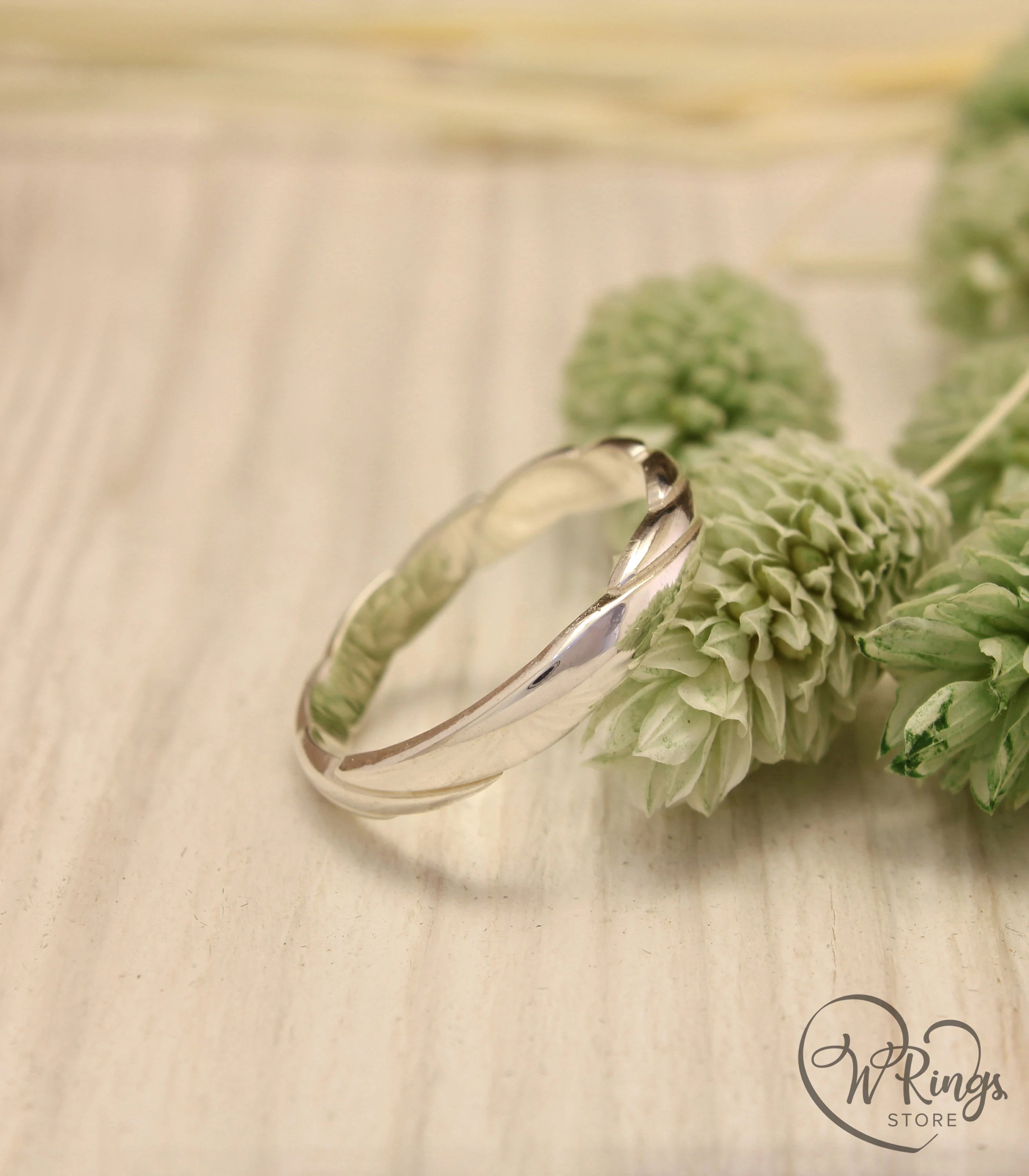Unusual Silver Wavy Twisted Ring — Unique design Wedding Ring