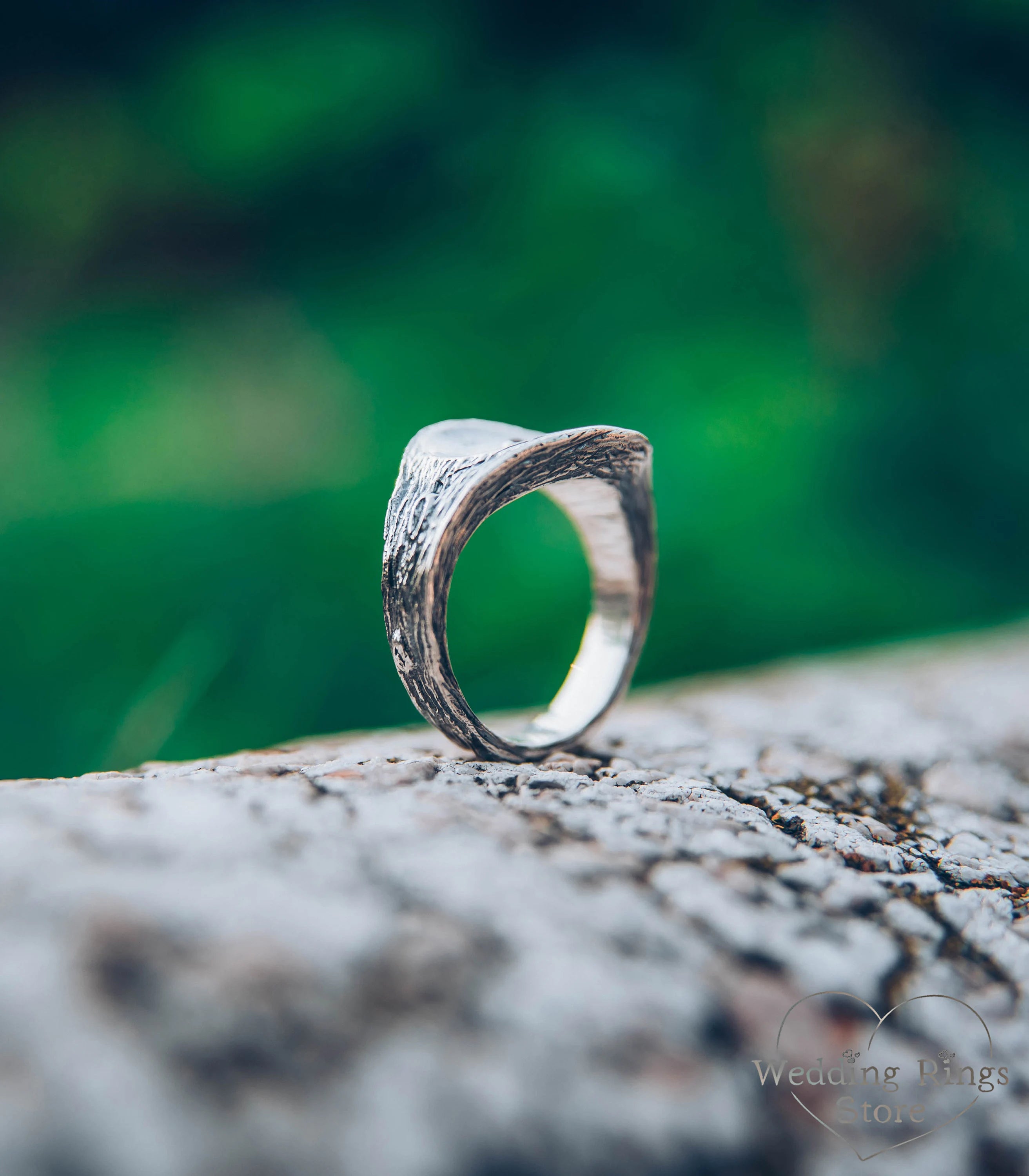 Three Custom Birthstones Silver Branch Nature Ring