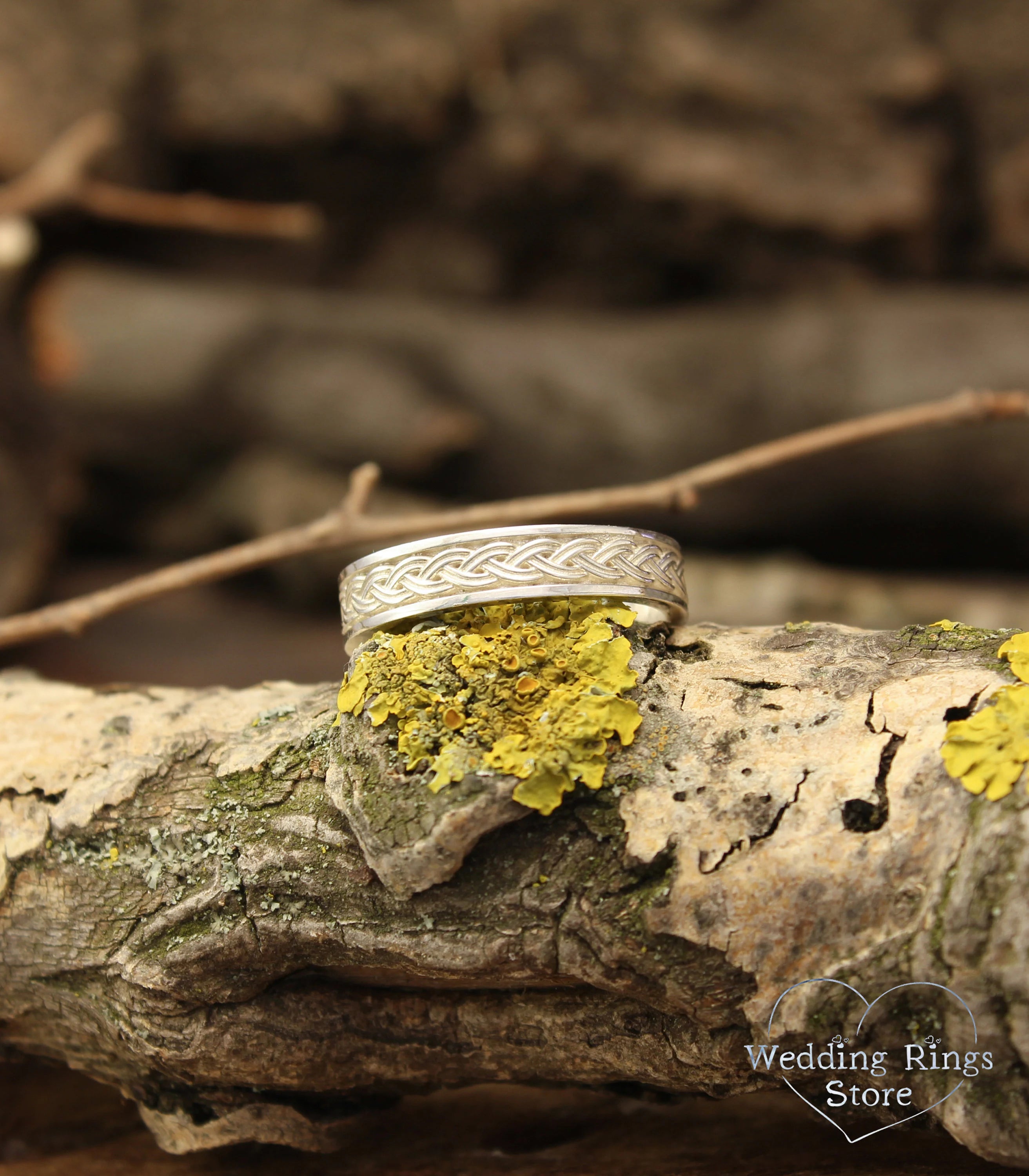 Silver Unisex Twisted Celtic Wedding Ring 4mm