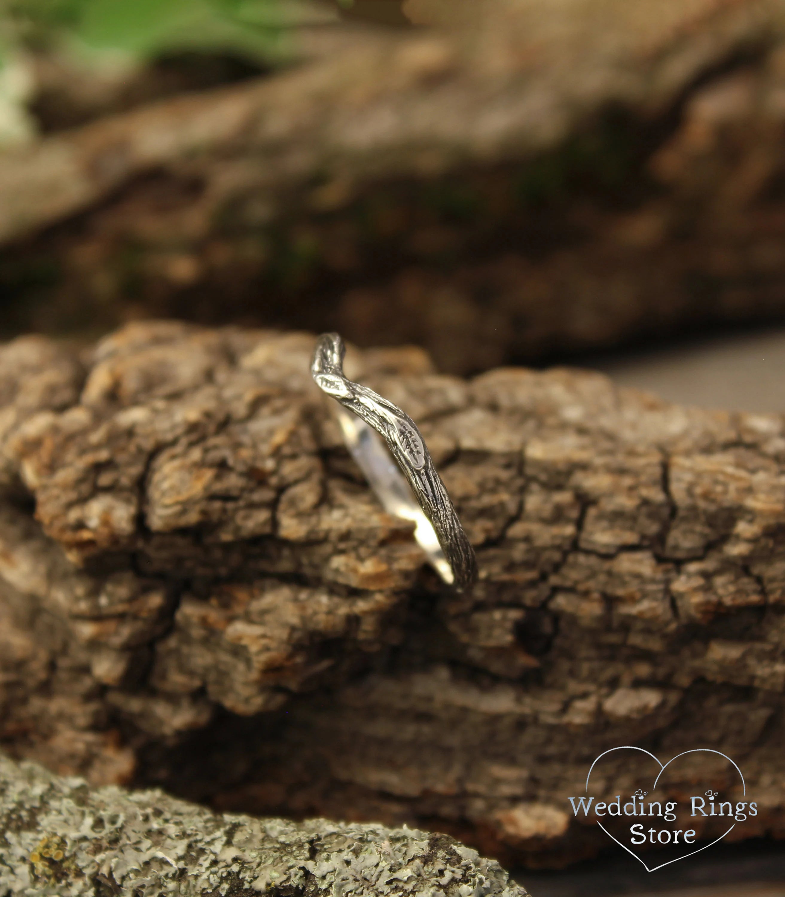 Thin Minimalist Chevron Twig and Leaf Ring for everyday