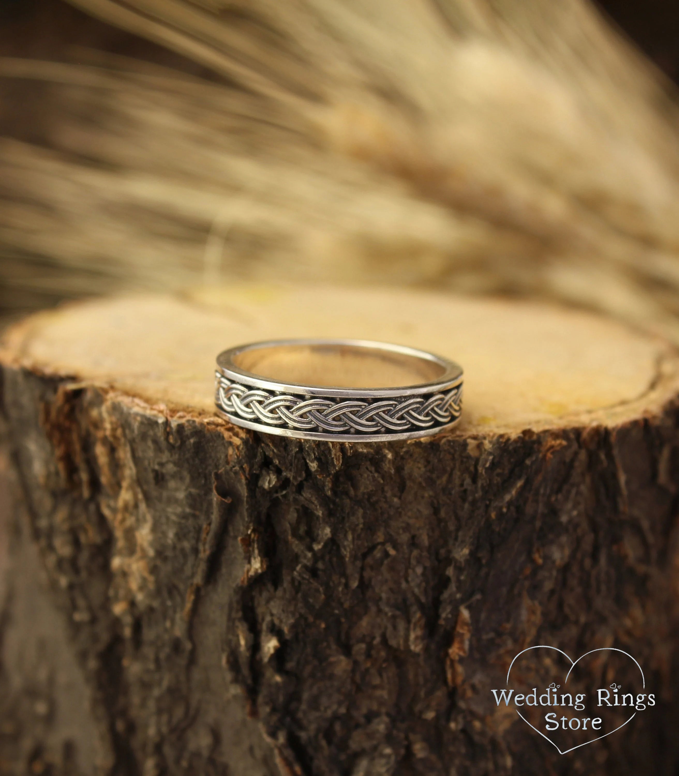 Silver Unisex Twisted Celtic Wedding Ring 4mm
