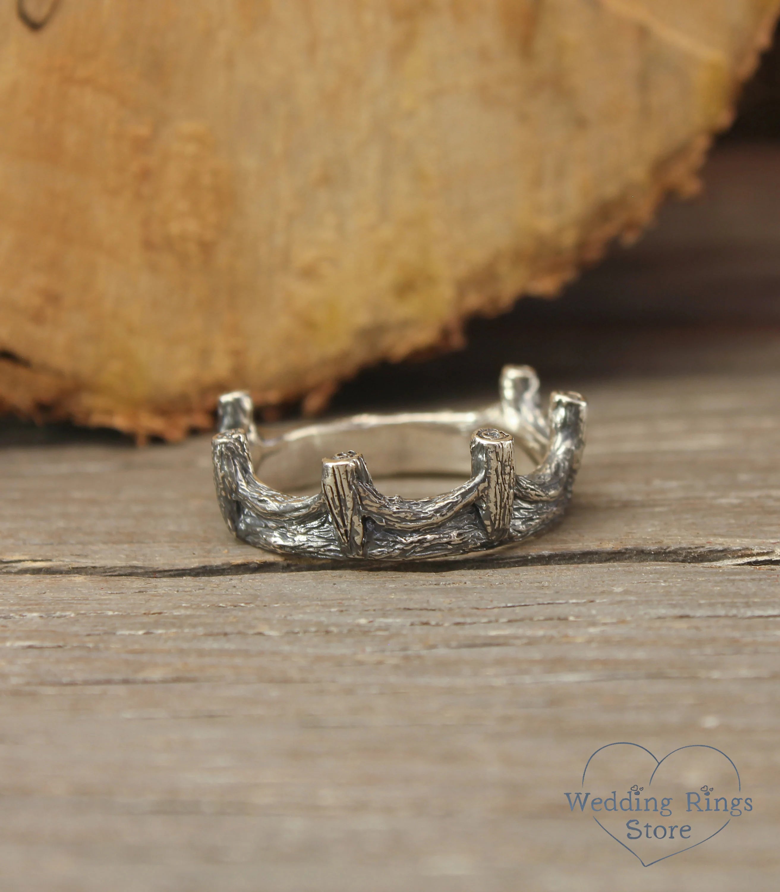 Sterling Silver Tree Crown Ring Royal Forest Design