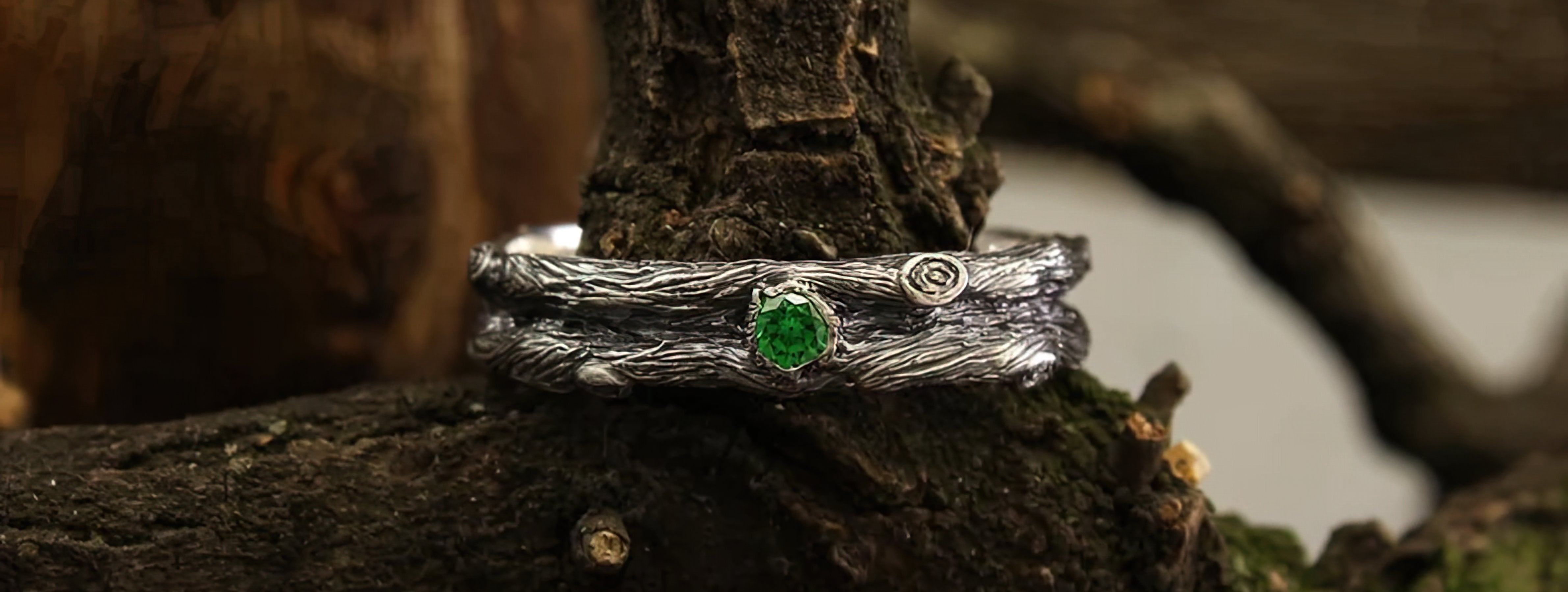 Tree Bark Wedding Bands