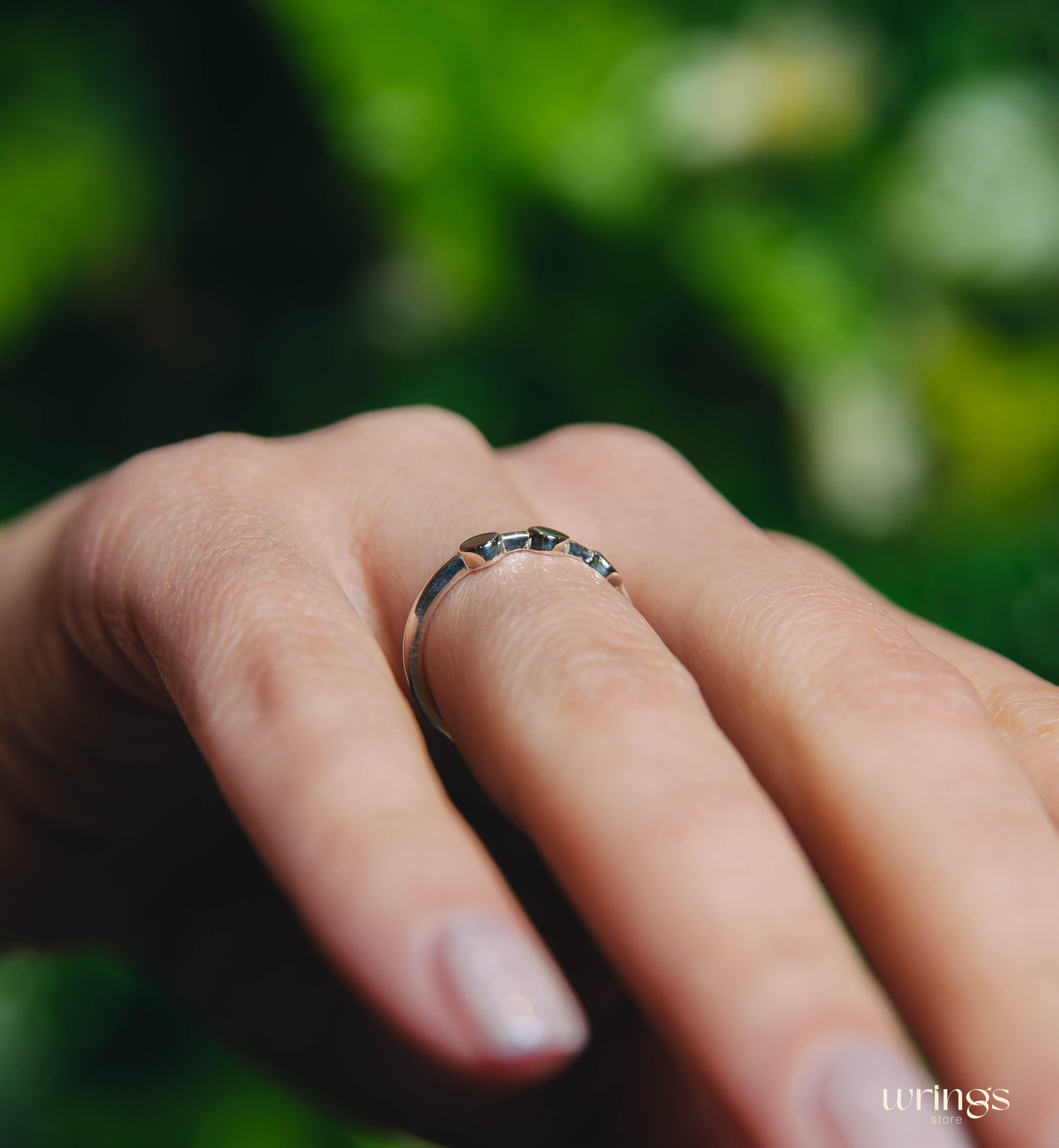 Pretty Three Dots Minimalist Silver Ring for Women