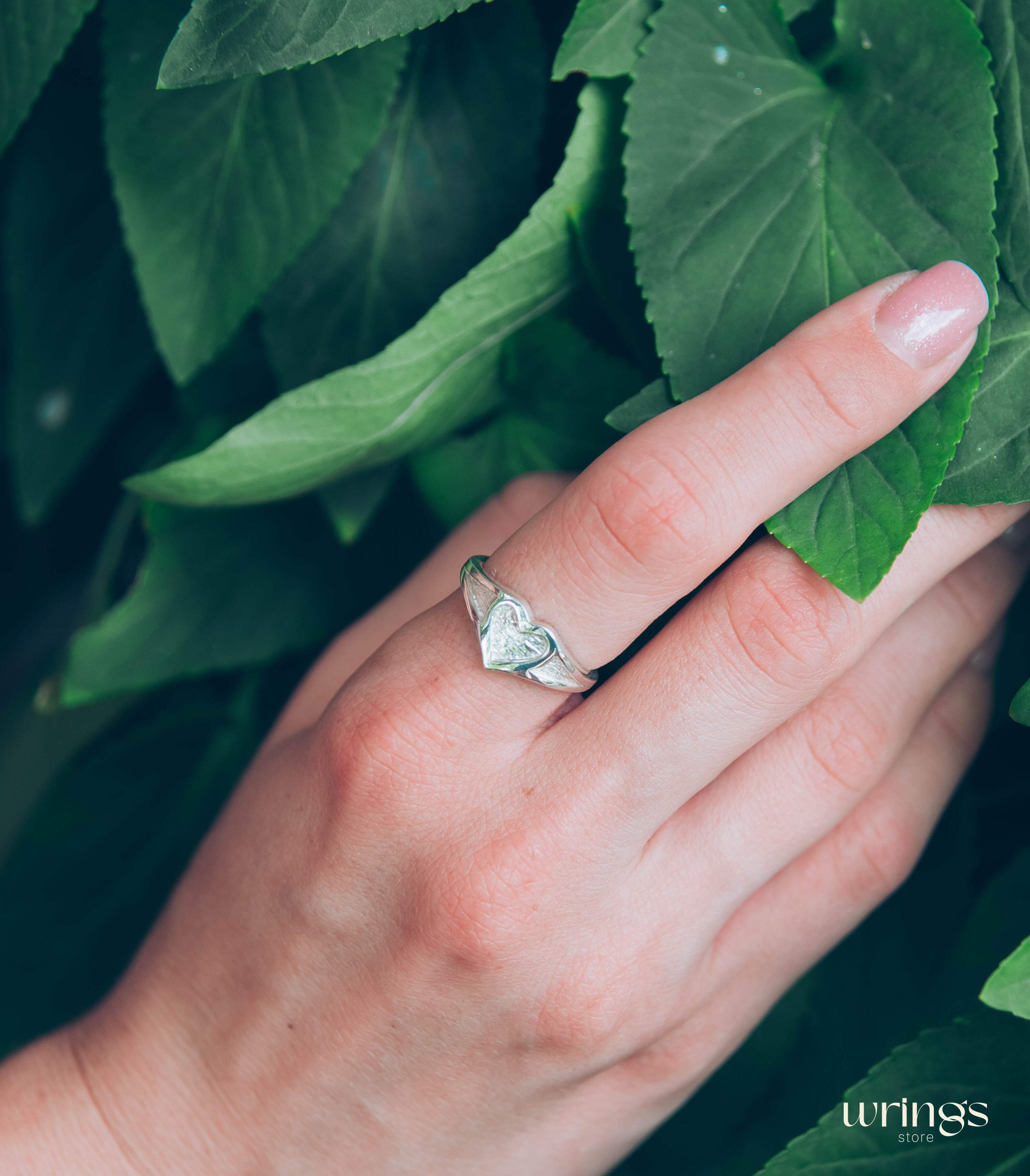 Unique Silver Heart Shaped Promise Ring for Women