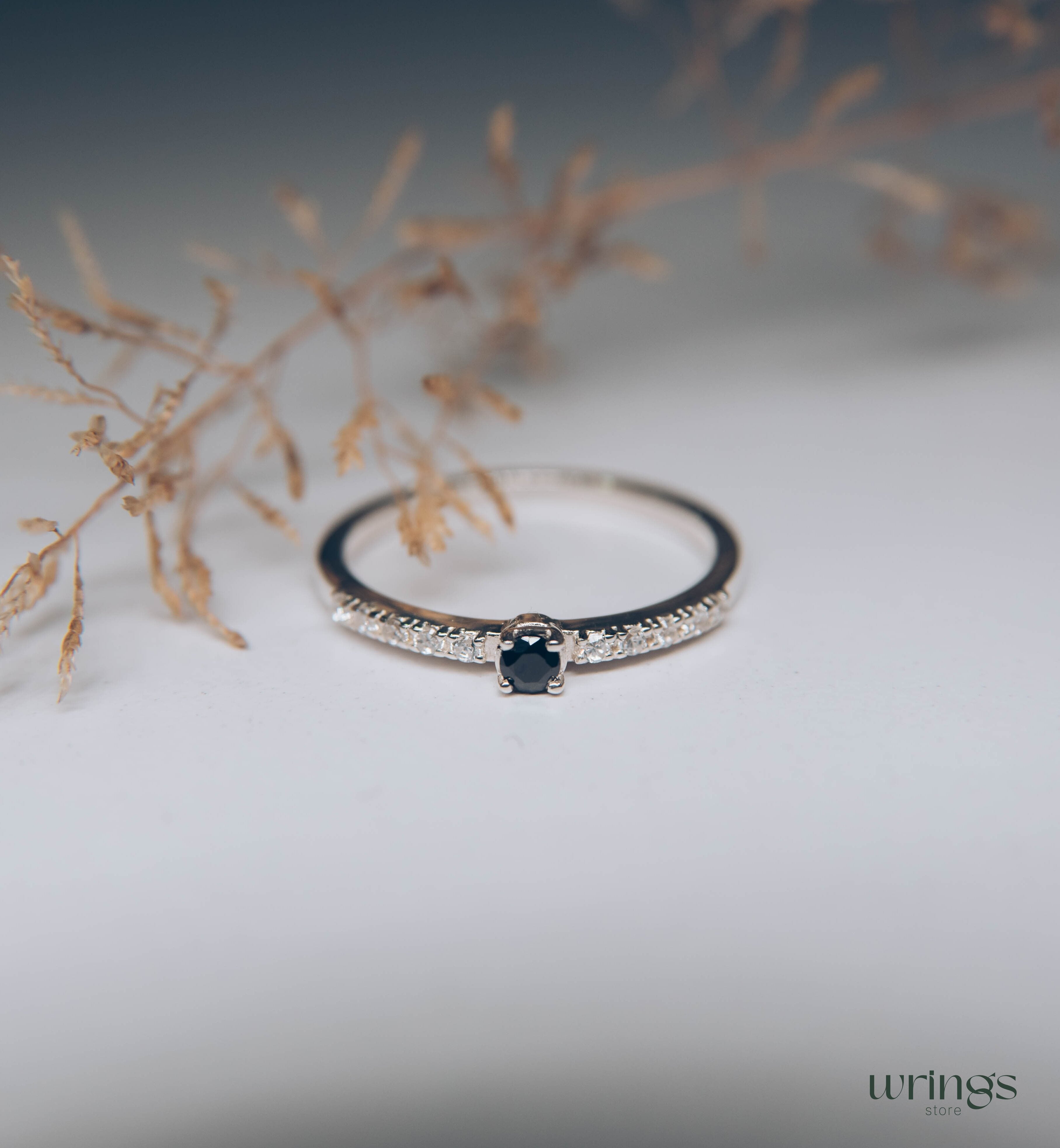 Sapphire September Birthstone Engagement Ring & Accents