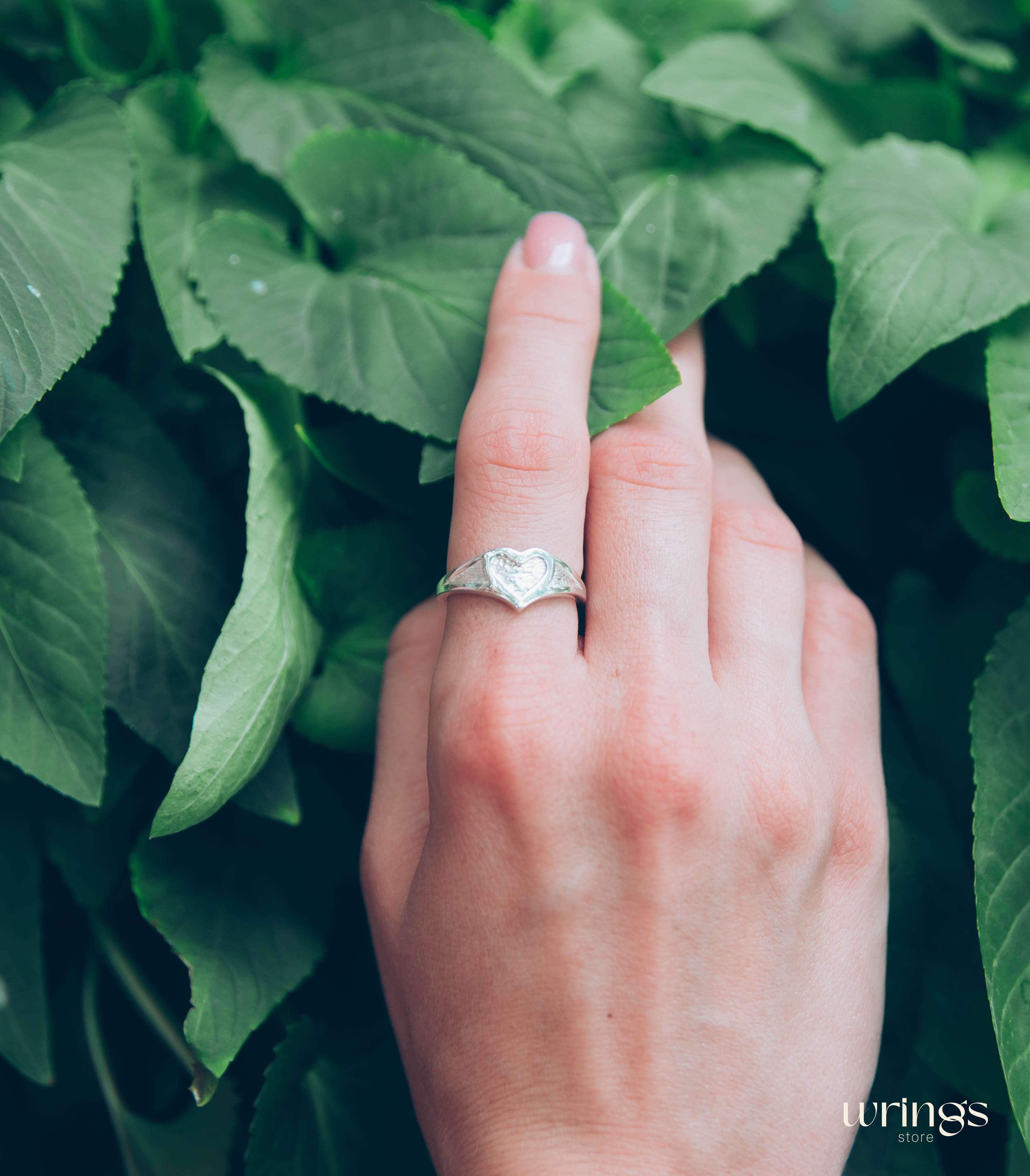 Unique Silver Heart Shaped Promise Ring for Women