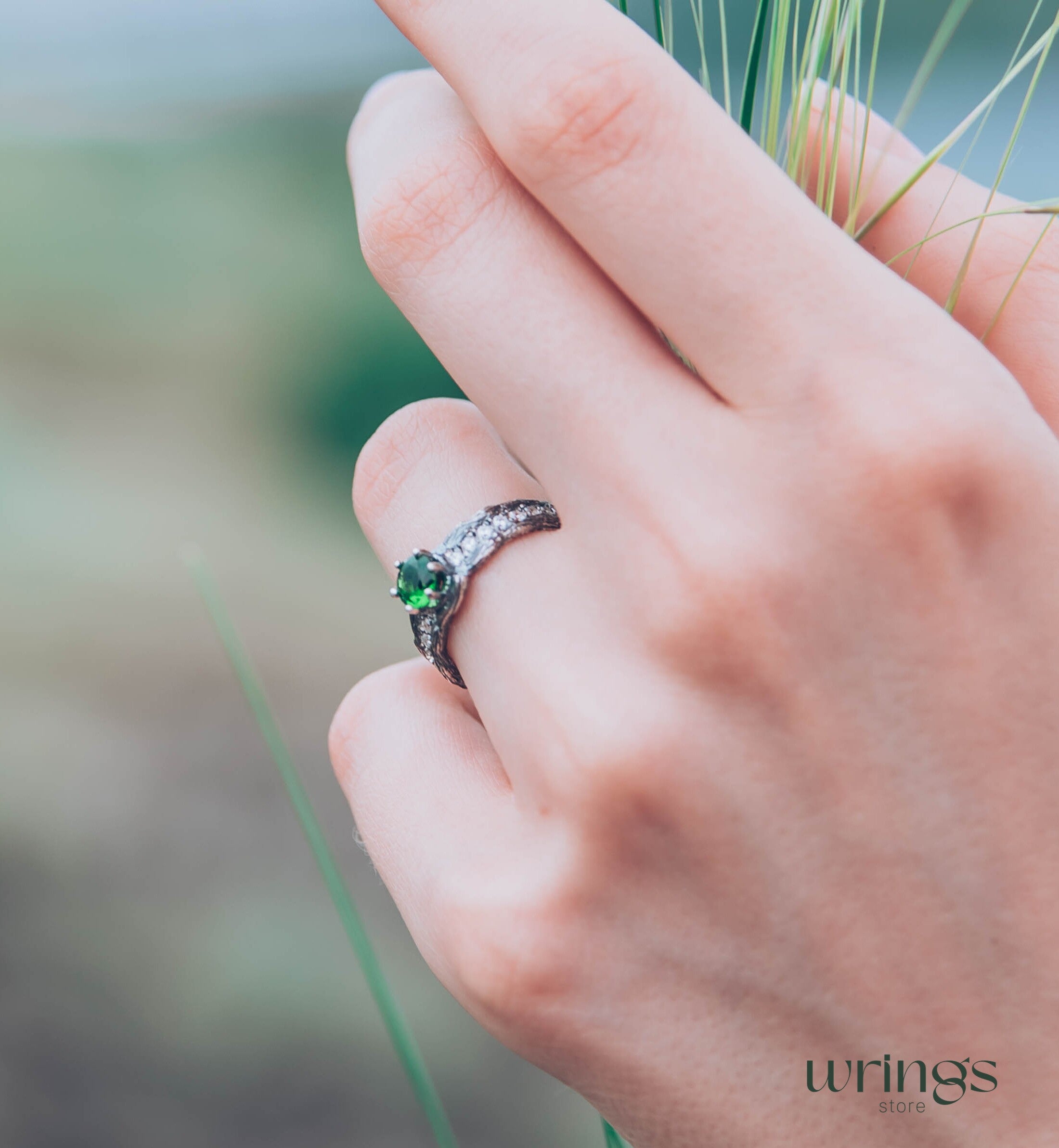 Gorgeous Emerald Ring with multiple Accent Stones